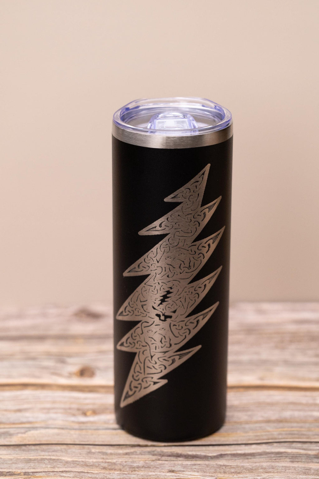 Grateful dead celtic bolt 20oz skinny tumbler with lid | laser engraved stainless steel cup | deadhead music gift