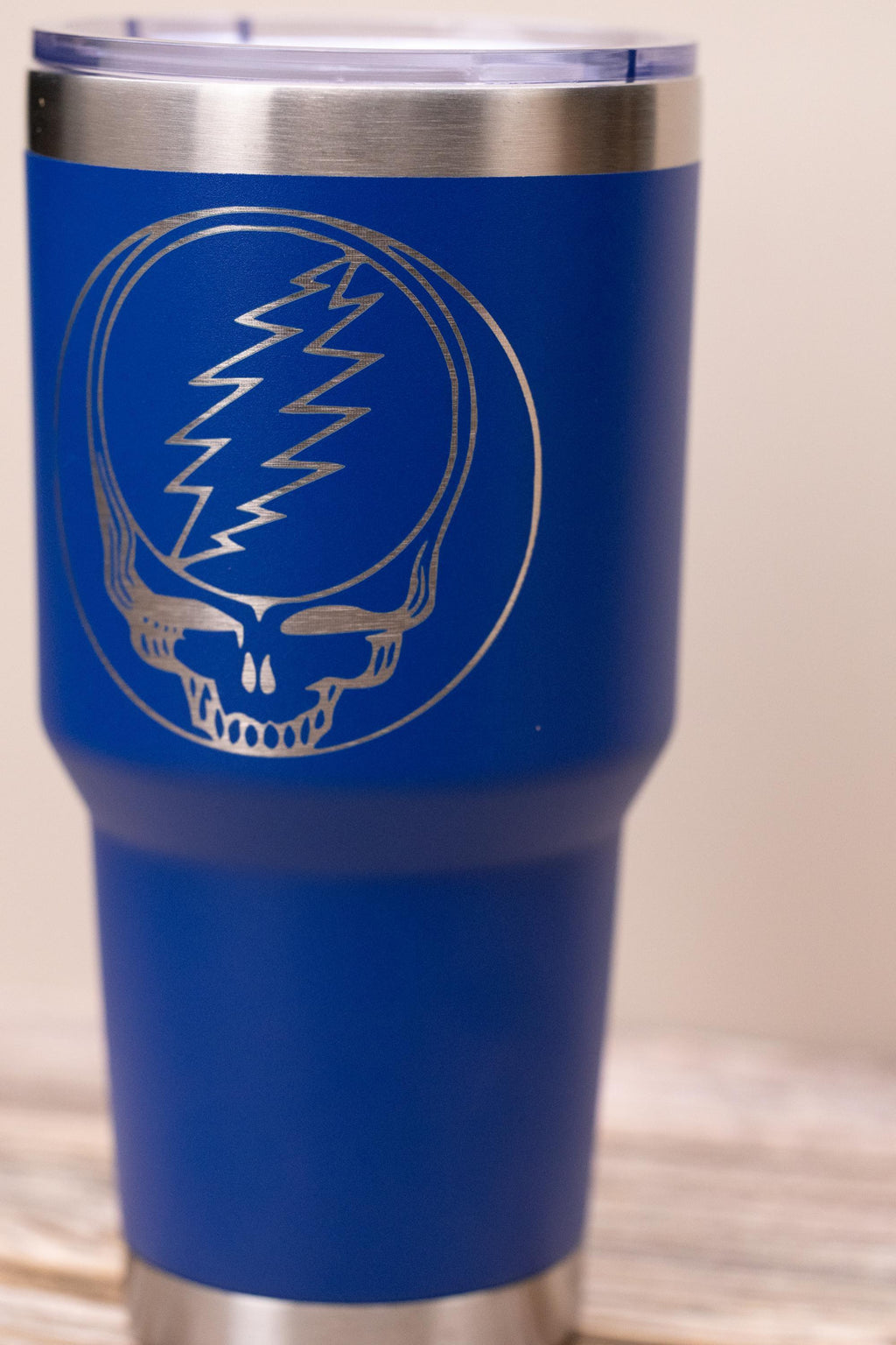 Grateful dead syf 30oz tumbler with lid | steal your face laser engraved stainless steel cup | deadhead music gift