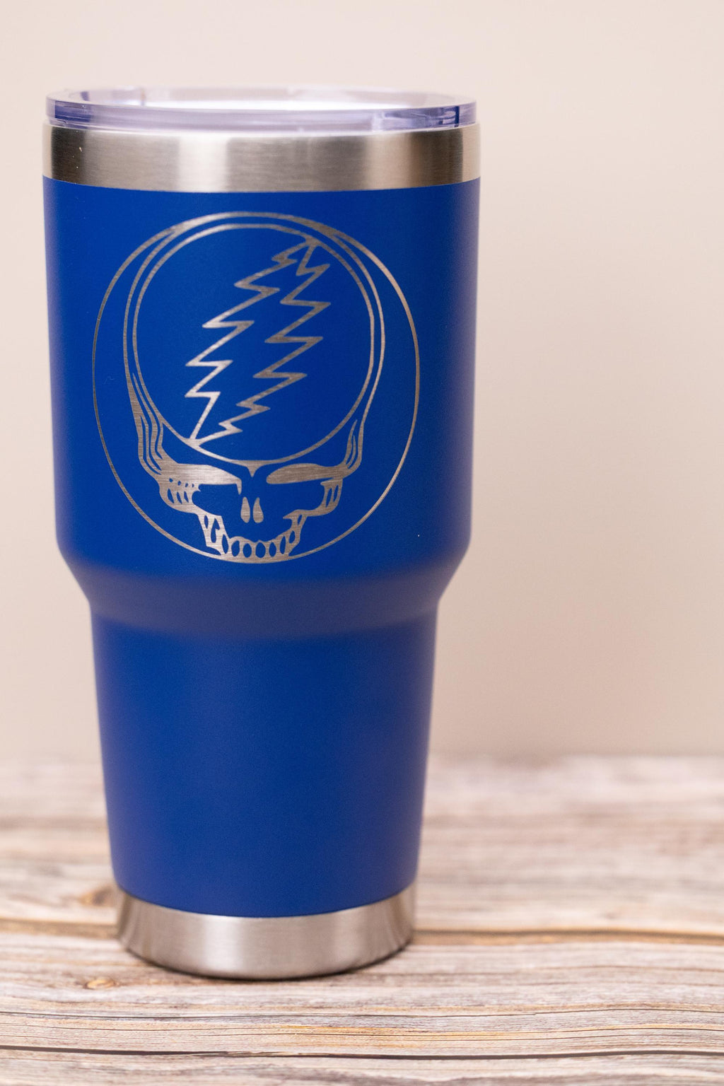 Grateful dead syf 30oz tumbler with lid | steal your face laser engraved stainless steel cup | deadhead music gift