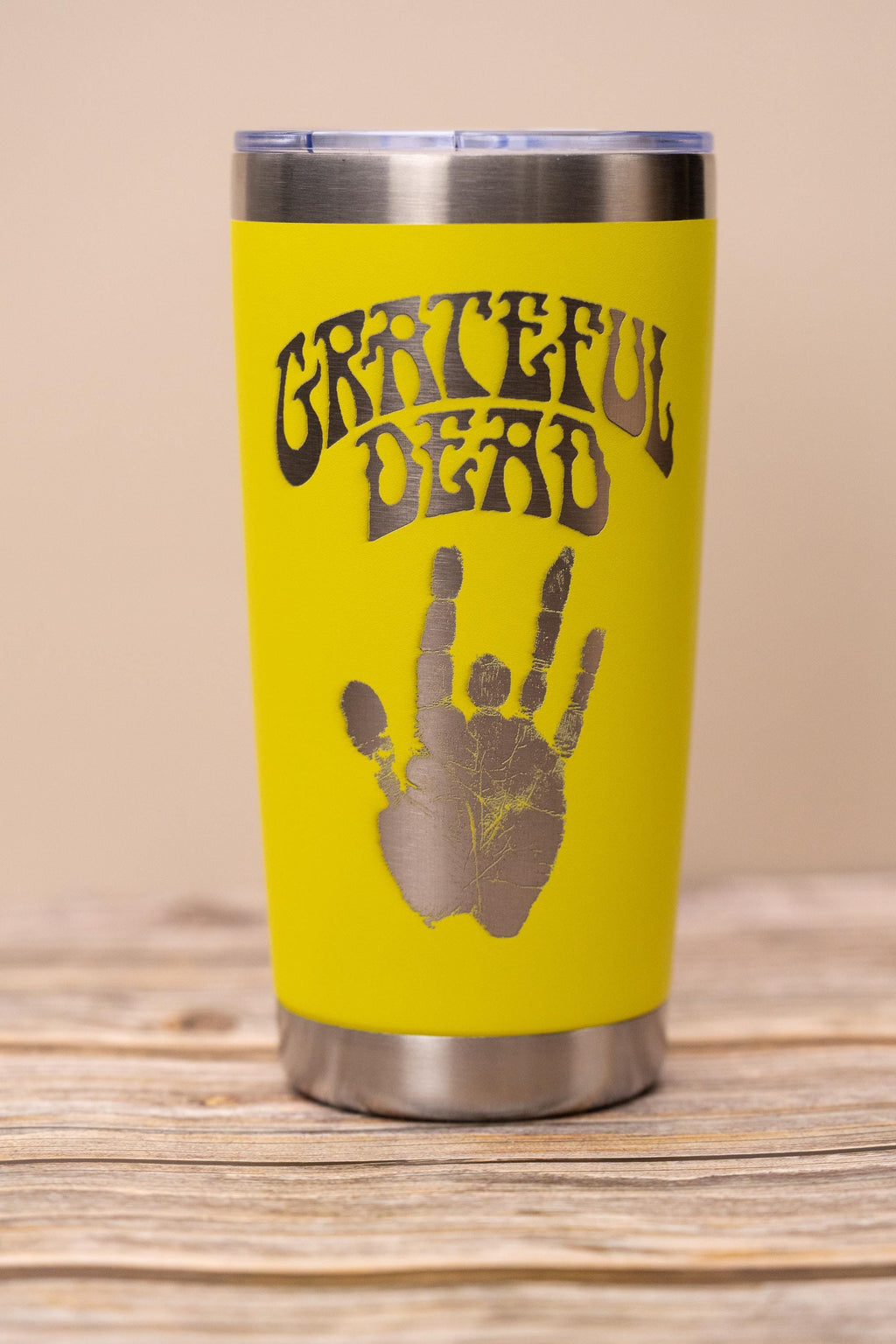 Grateful dead jerry’s hand 20 oz tumbler | laser engraved stainless steel cup with lid | gift for deadheads & music fans