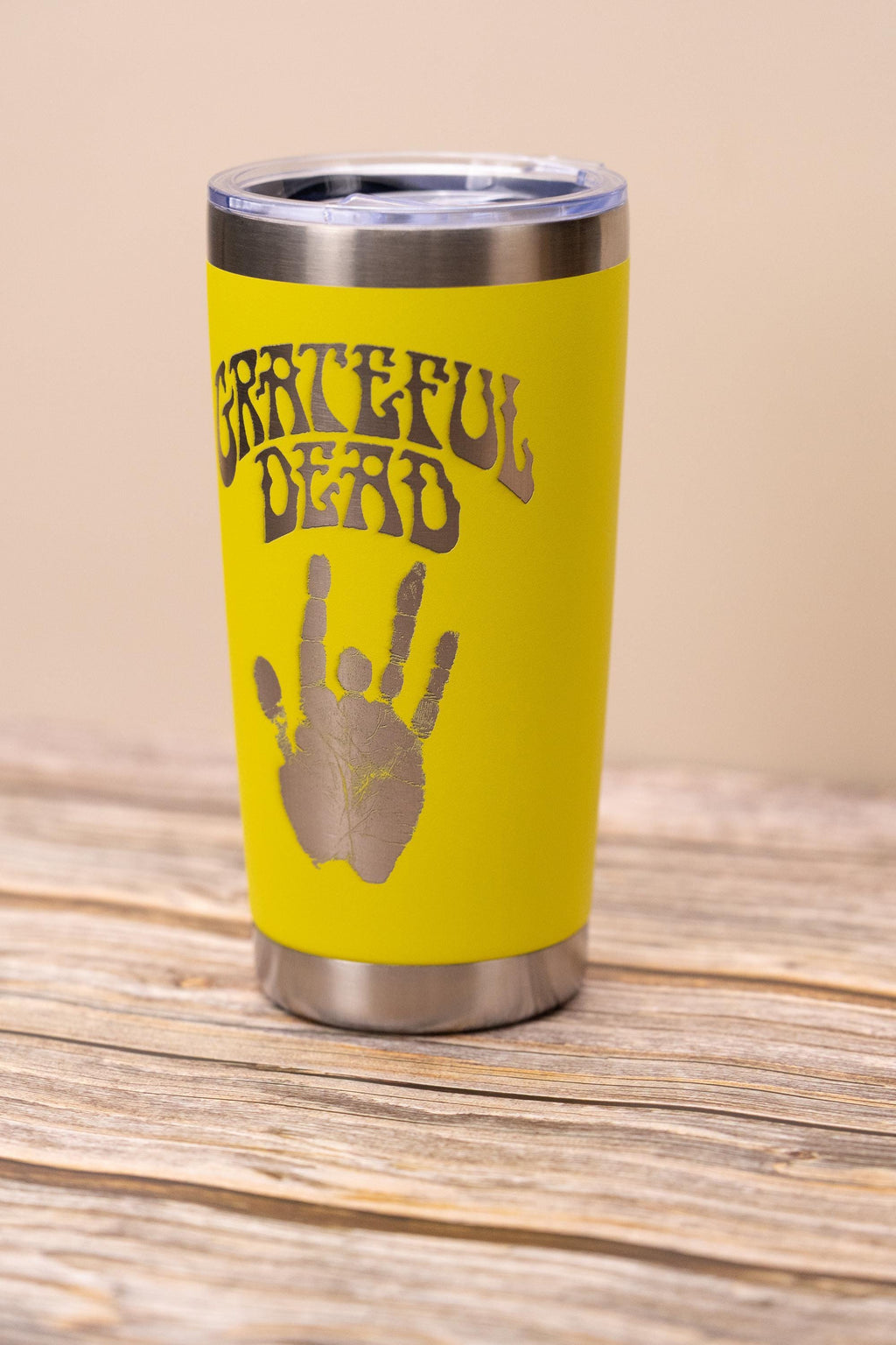 Grateful dead jerry’s hand 20 oz tumbler | laser engraved stainless steel cup with lid | gift for deadheads & music fans