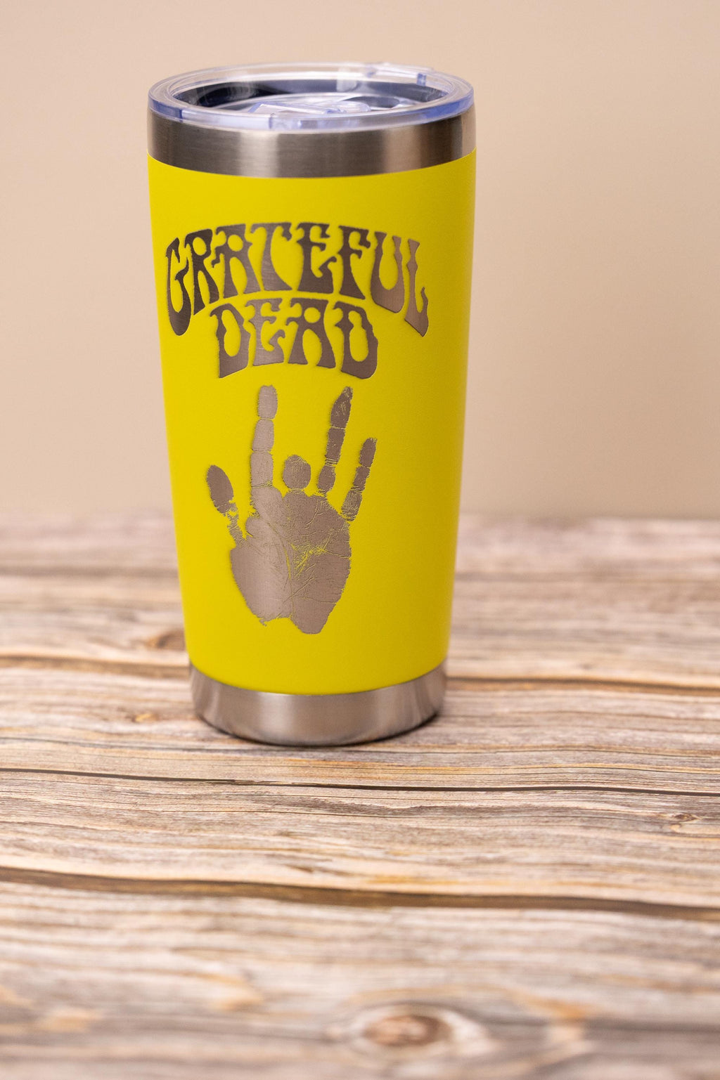Grateful dead jerry’s hand 20 oz tumbler | laser engraved stainless steel cup with lid | gift for deadheads & music fans