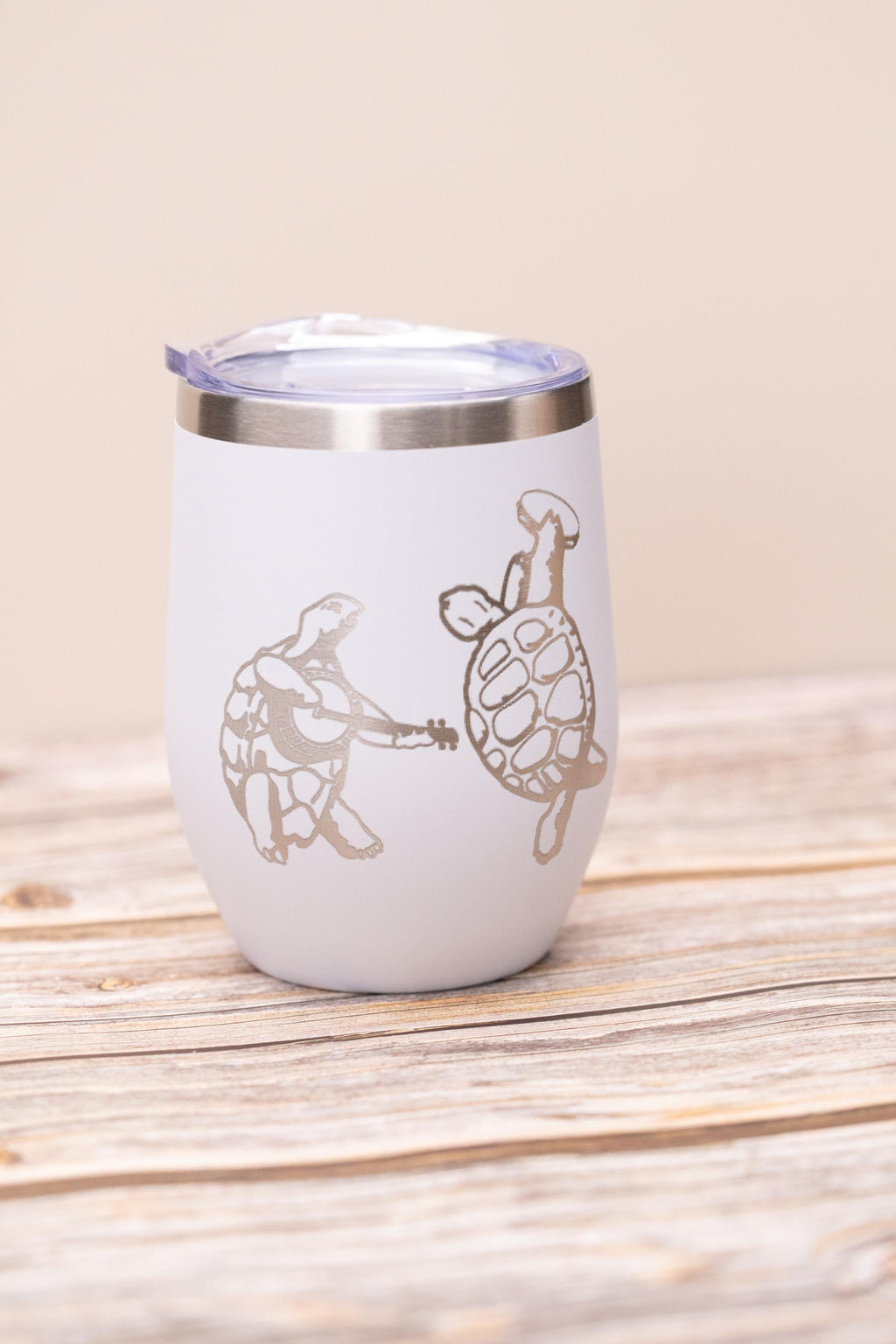 Grateful dead turtles wine tumbler 12 oz | laser engraved stainless steel cup with lid | fun gift for deadheads & music fans