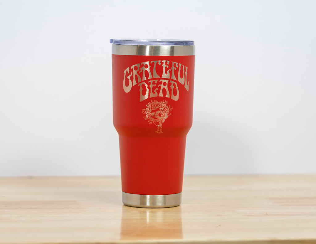 Grateful dead bertha 30oz laser engraved stainless steel tumbler with lid | insulated travel cup | deadhead gift