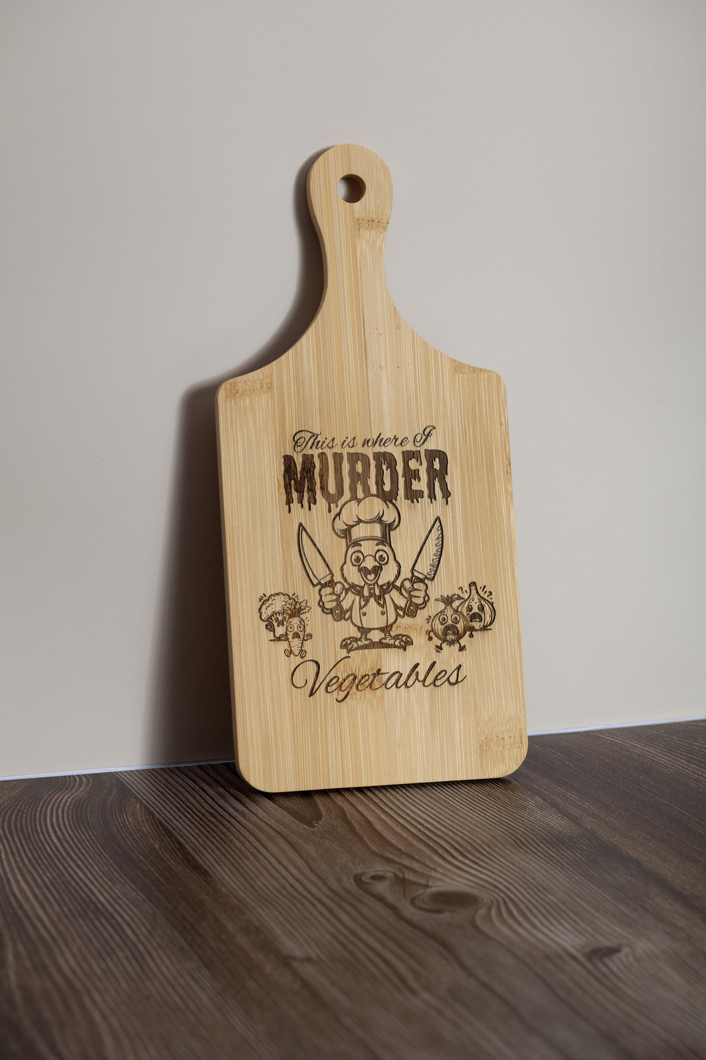 This is where i murder vegetables bamboo cutting board | 5"x11" laser engraved funny kitchen board & gift