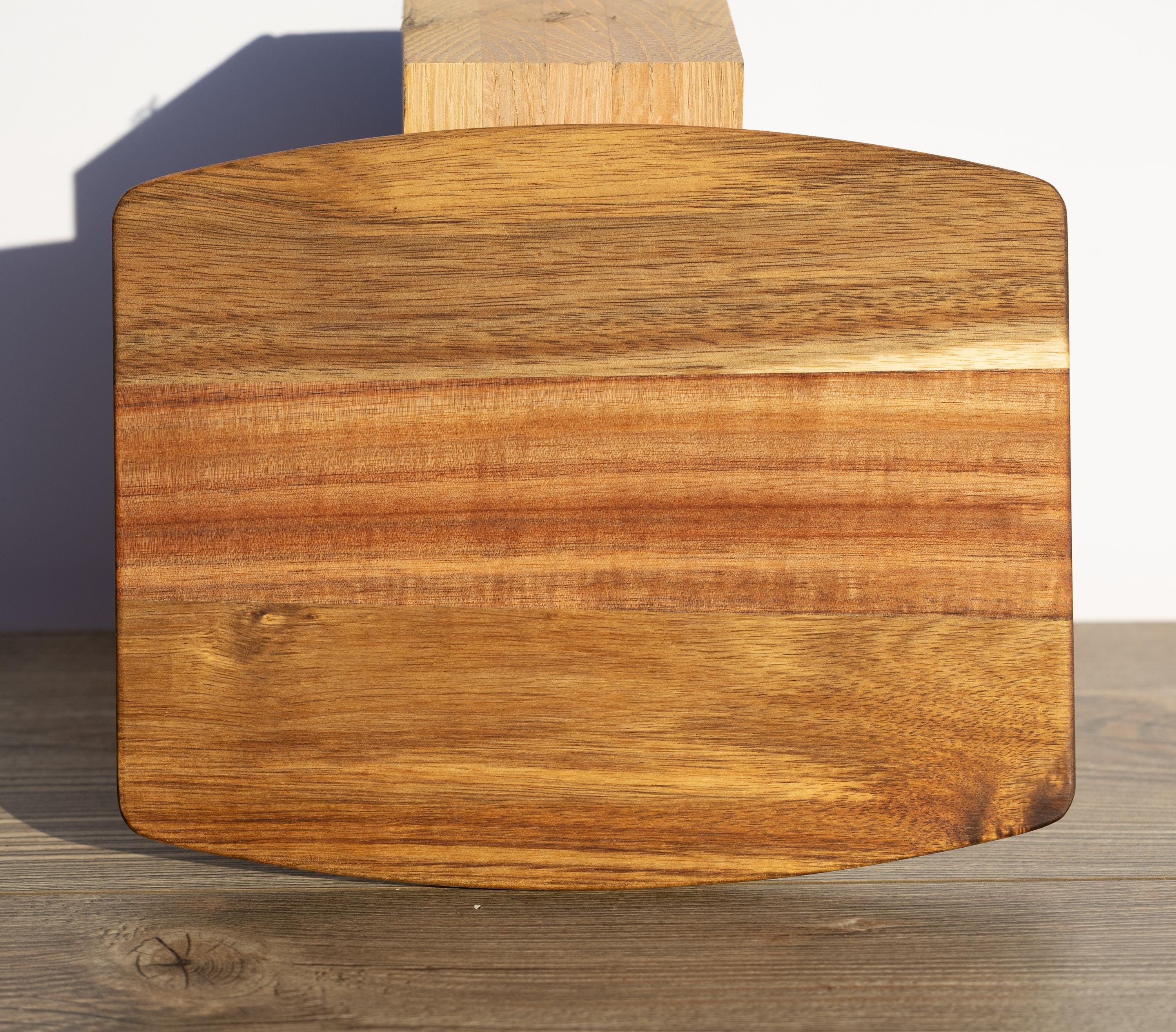 Acacia wood charcuterie board: rustic laser engraved serving tray (10x12)
