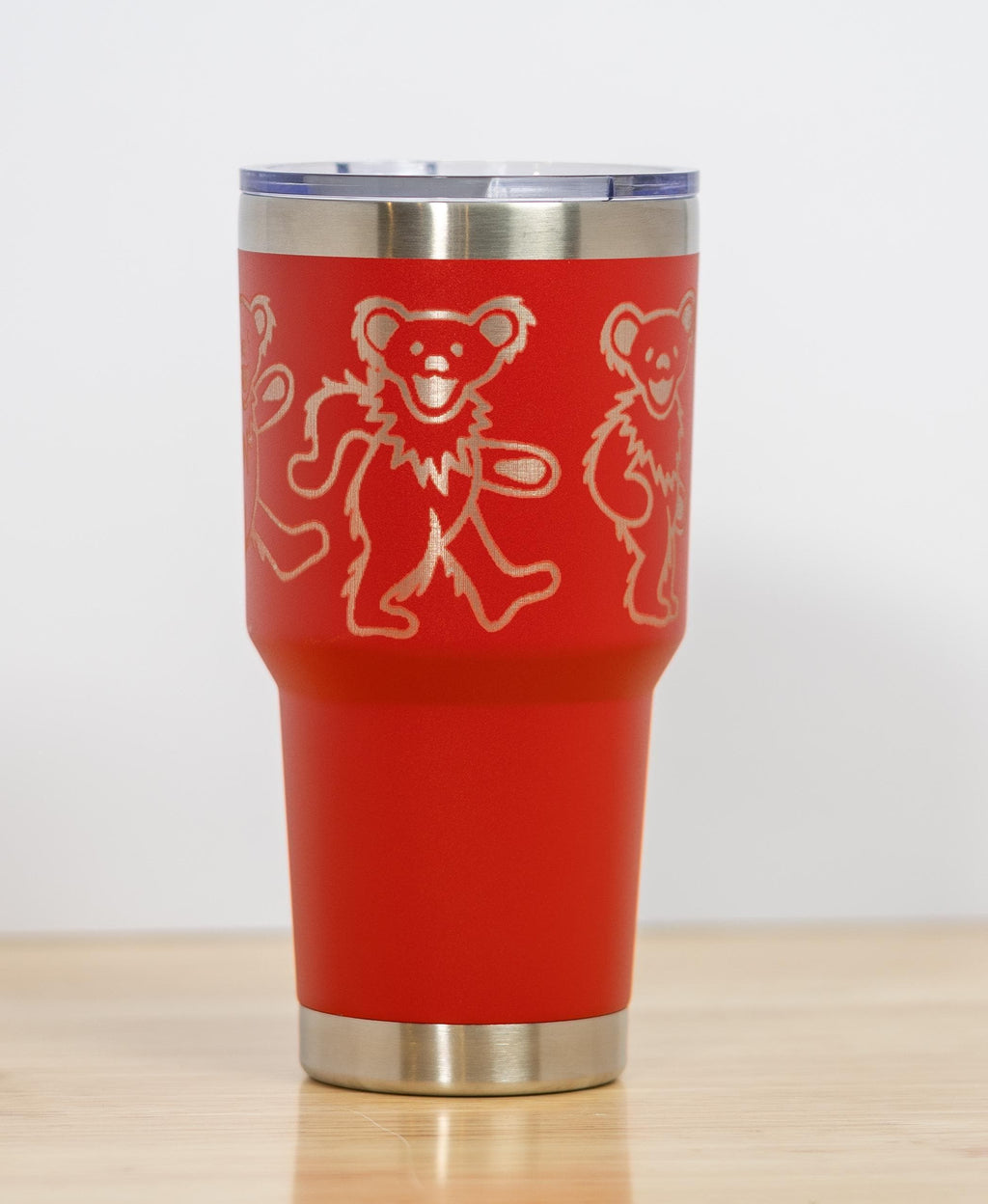 Grateful dead dancing bears 30oz laser engraved stainless steel tumbler with lid | custom color insulated cup