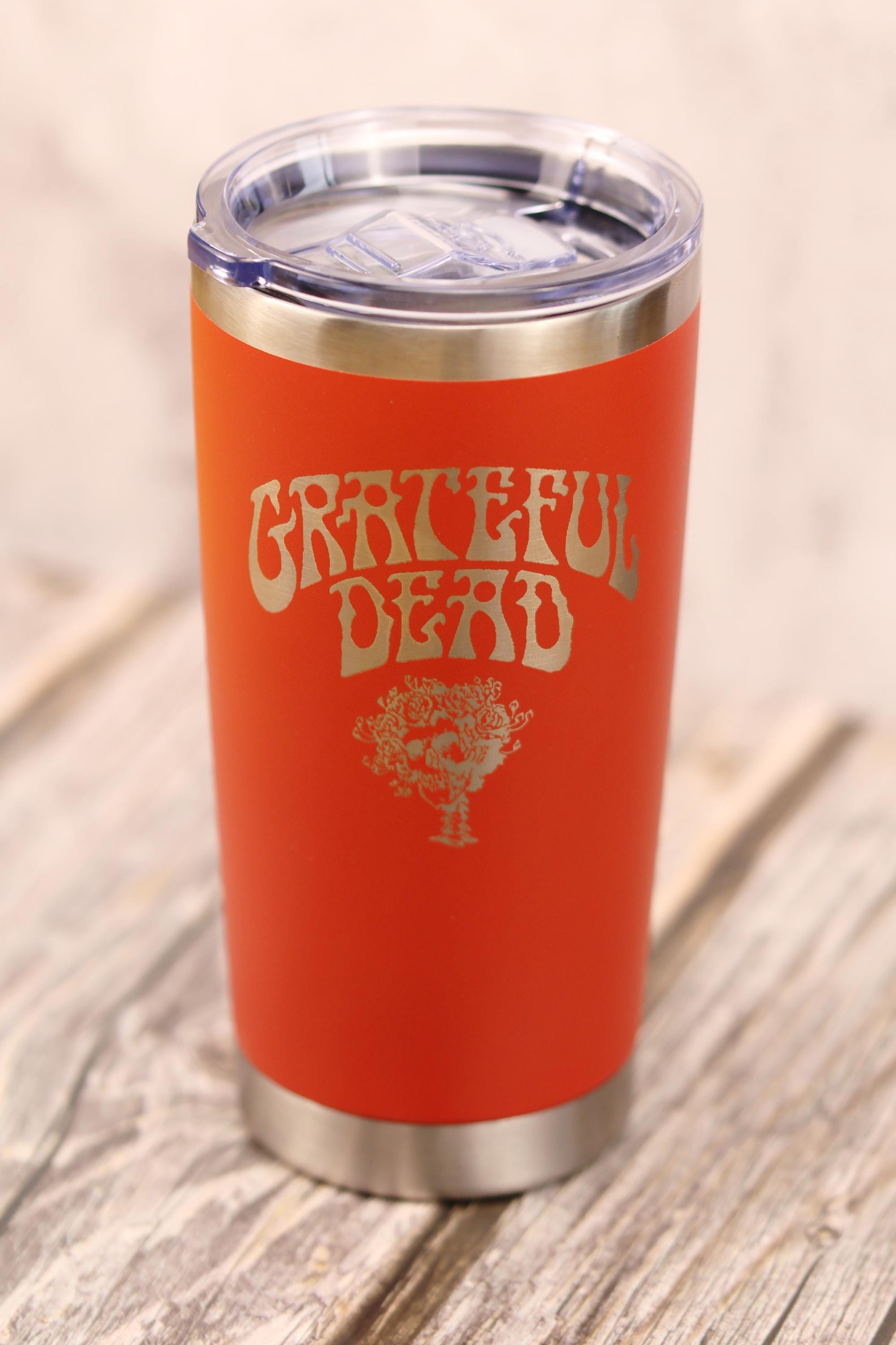 Grateful dead bertha 20oz laser engraved stainless steel tumbler with lid | insulated travel cup | deadhead gift