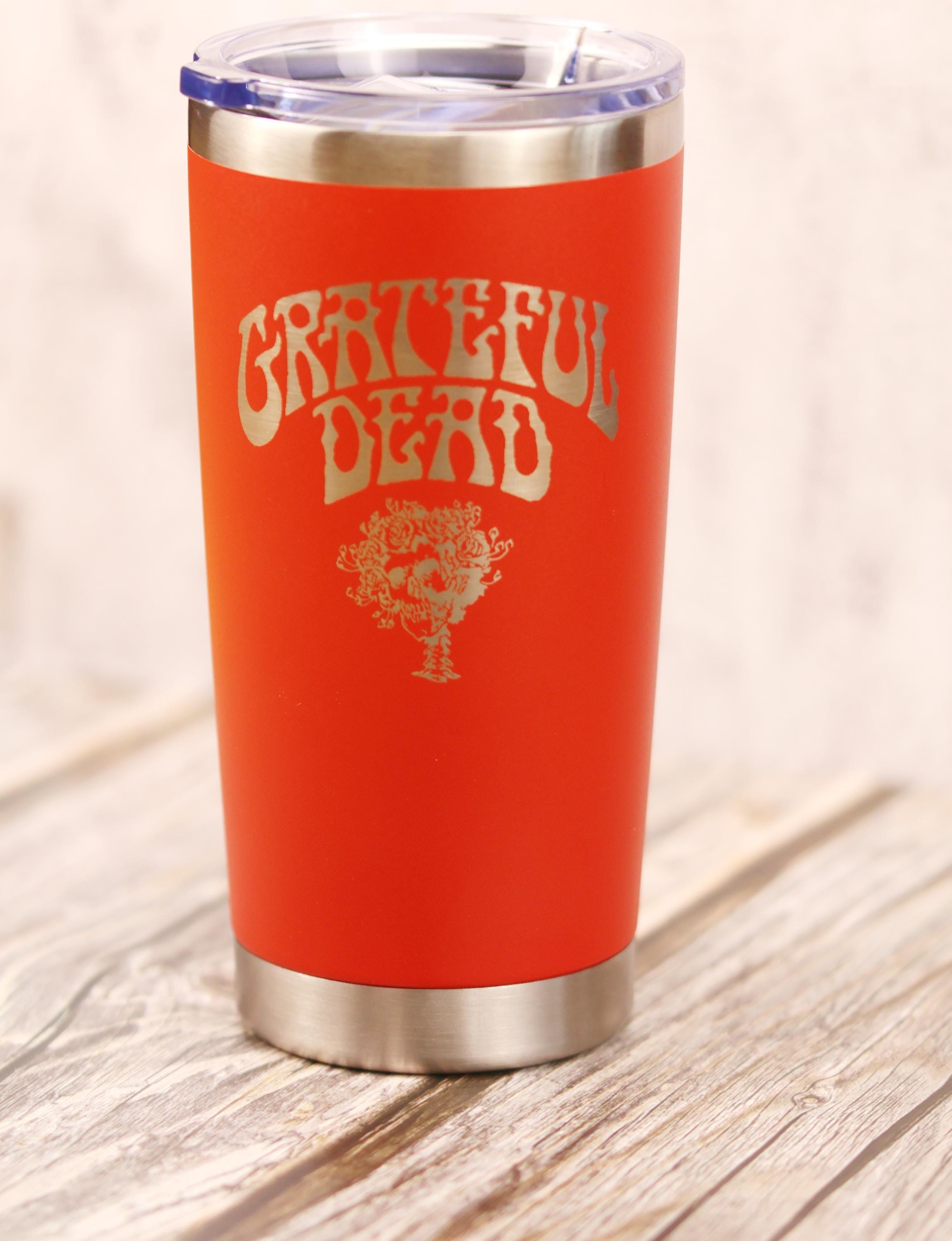 Grateful dead bertha 20oz laser engraved stainless steel tumbler with lid | insulated travel cup | deadhead gift
