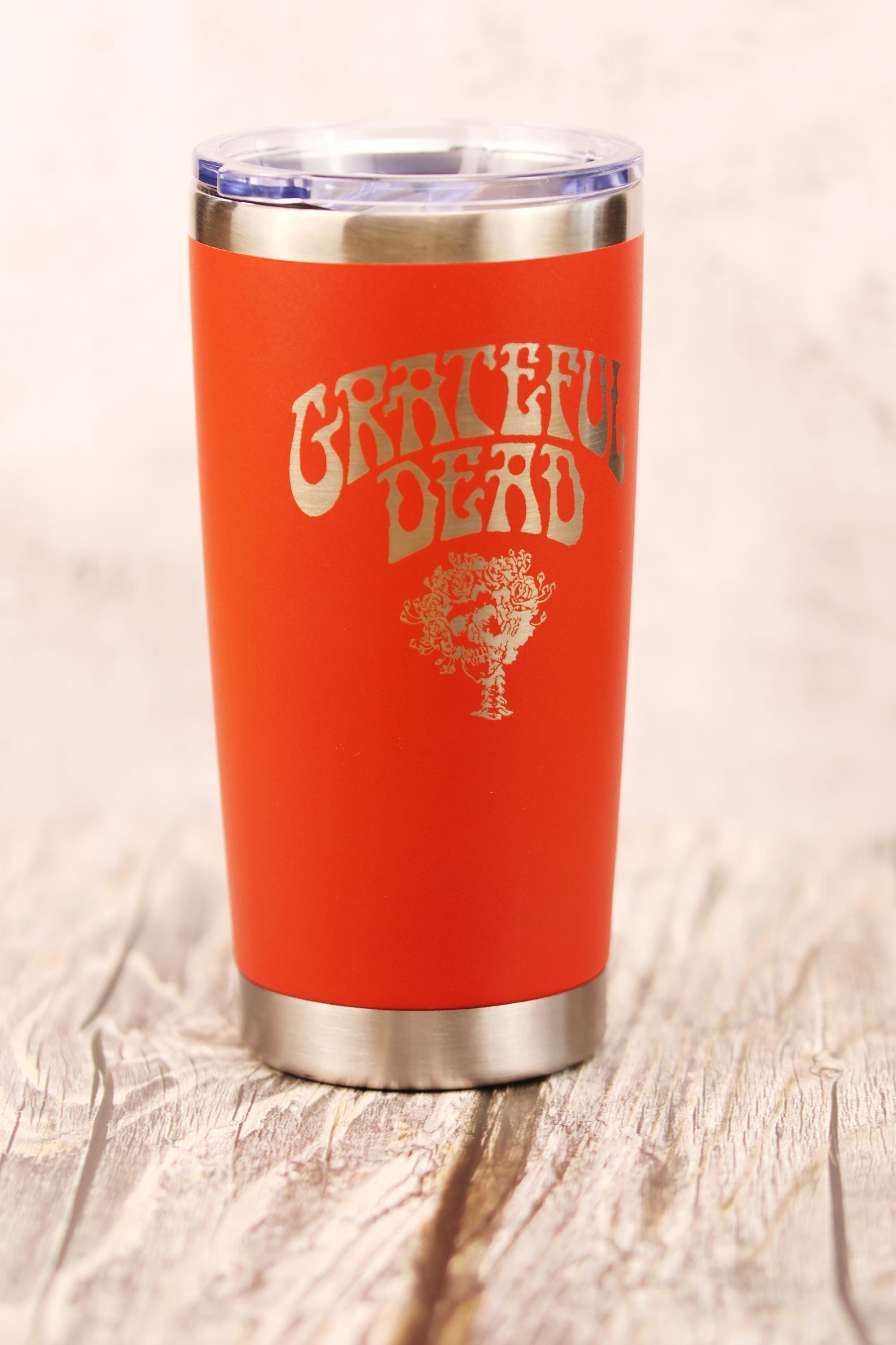 Grateful dead bertha 20oz laser engraved stainless steel tumbler with lid | insulated travel cup | deadhead gift