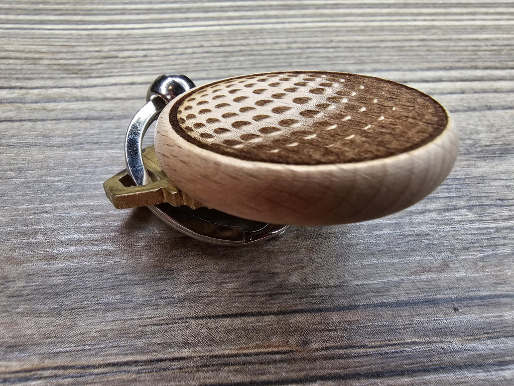 Laser engraved hardwood golf ball keychain / bag charm - golfer gift