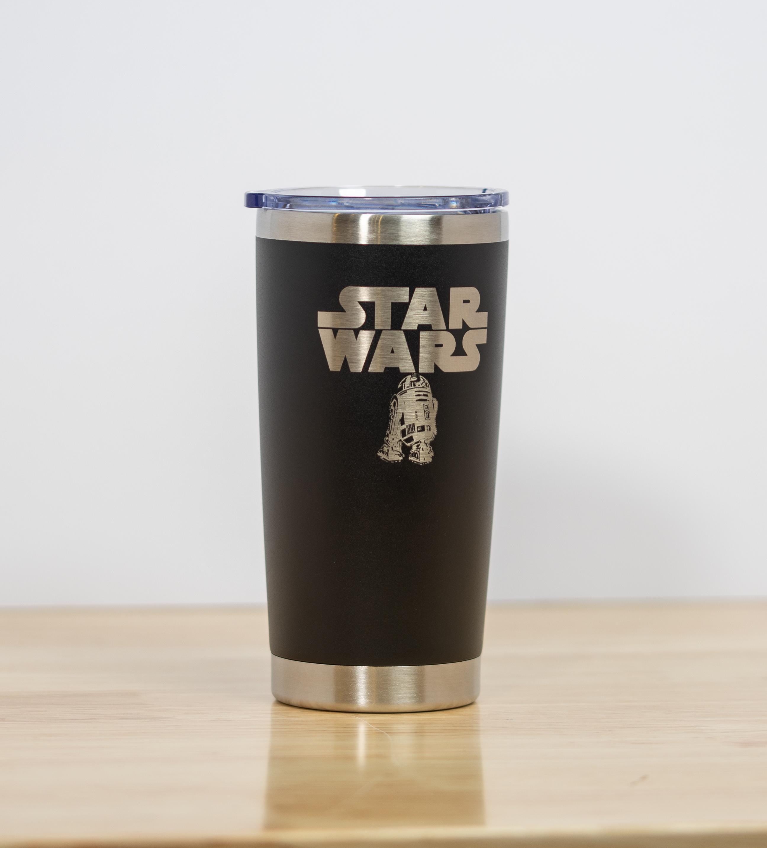 R2-d2 star wars tumbler: laser engraved stainless steel travel cup