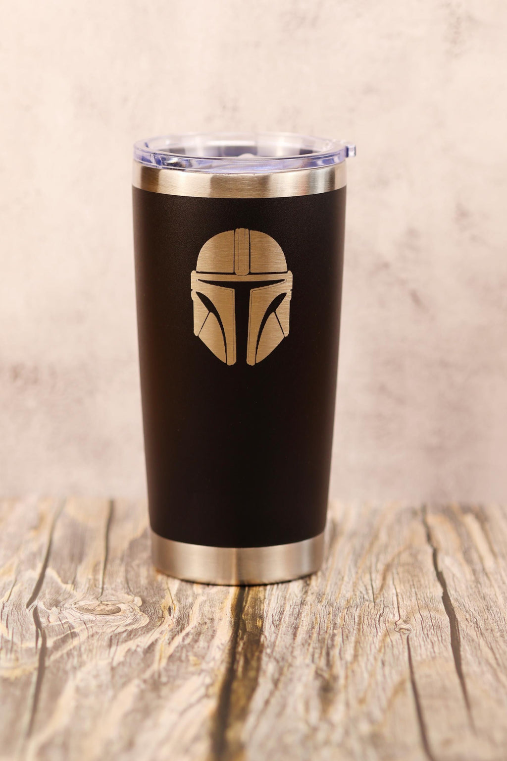 Star wars mandalorian 20oz laser engraved stainless steel tumbler with lid | insulated travel cup | star wars fan gift