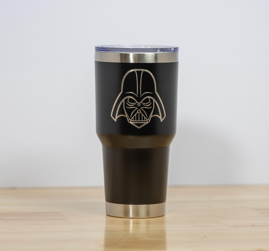 Darth vader tumbler: laser engraved star wars insulated travel cup