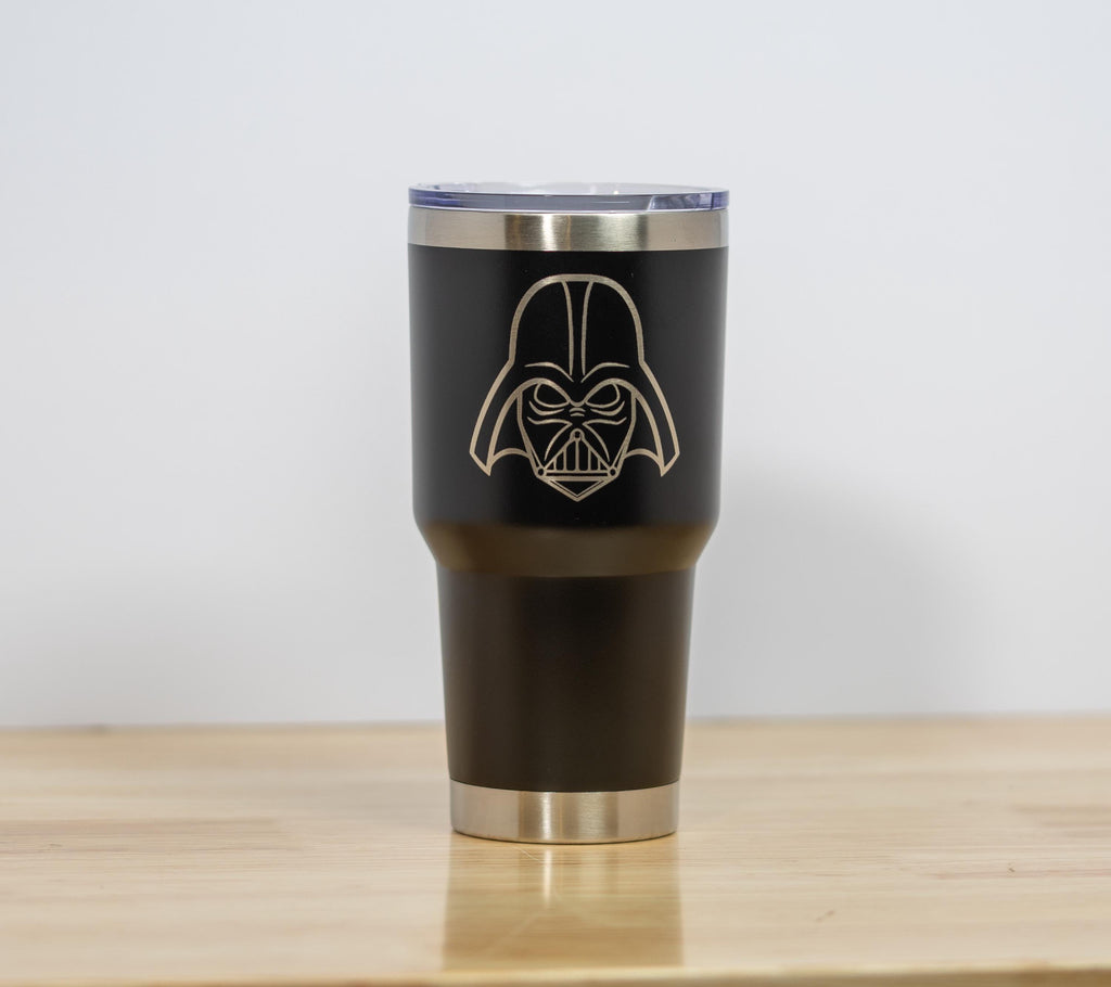 Darth vader tumbler: laser engraved star wars insulated travel cup