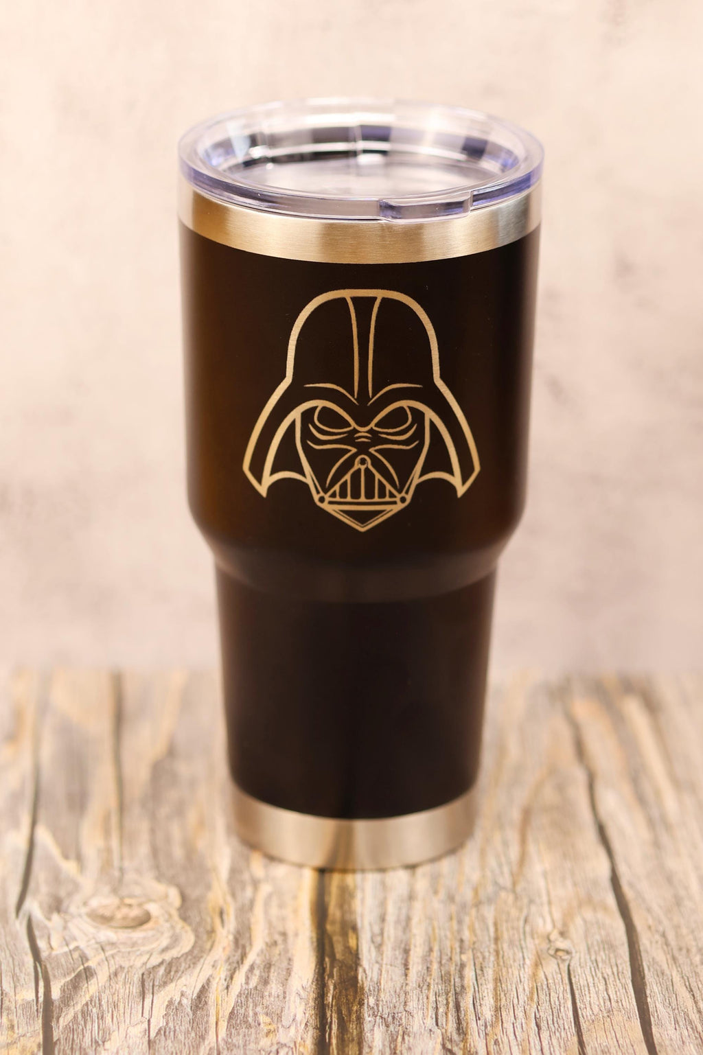 Darth vader tumbler: laser engraved star wars insulated travel cup