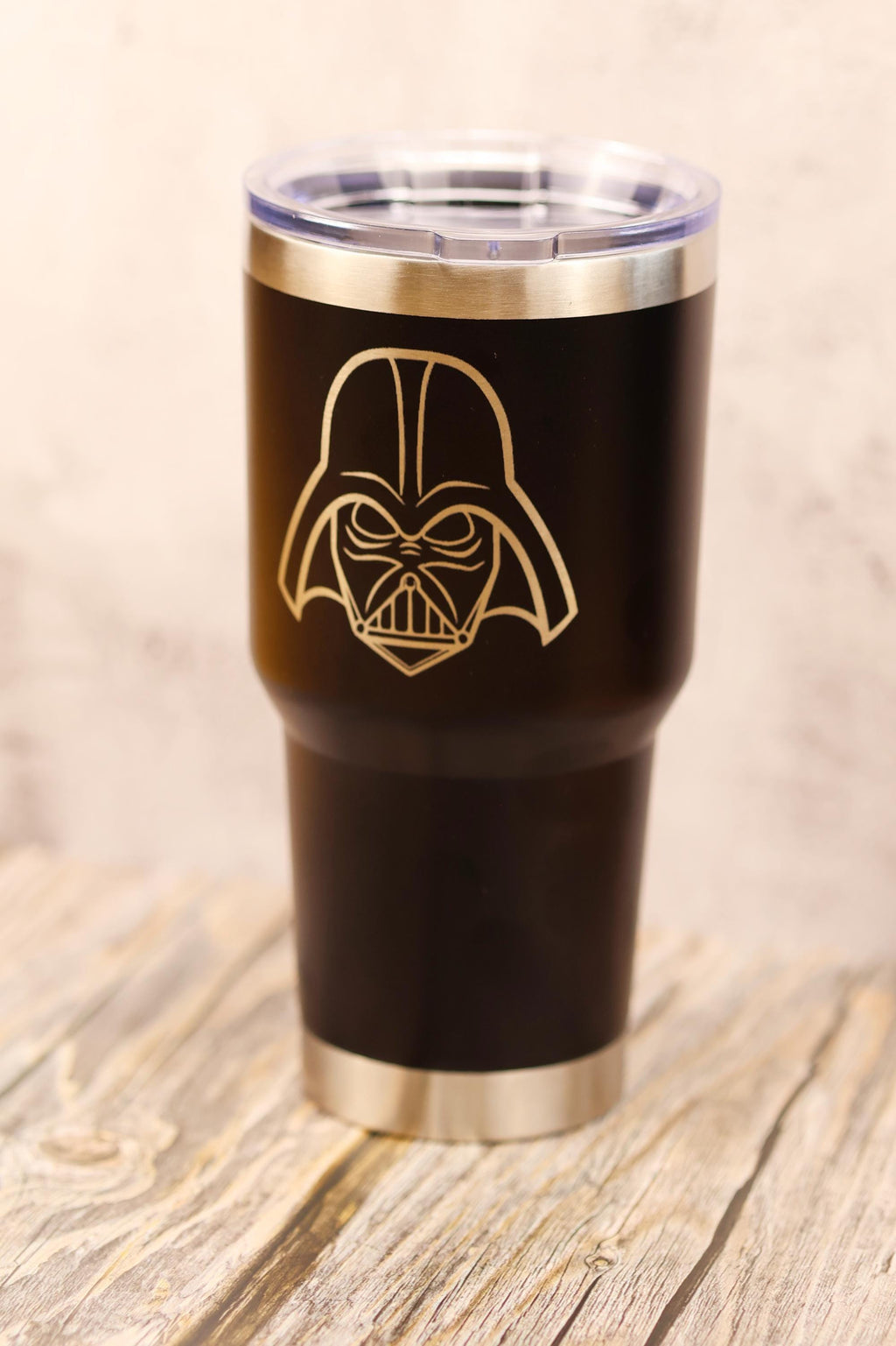 Darth vader tumbler: laser engraved star wars insulated travel cup