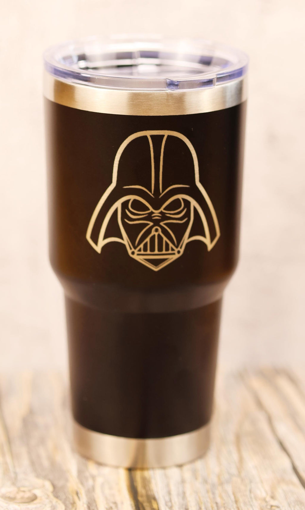 Darth vader tumbler: laser engraved star wars insulated travel cup