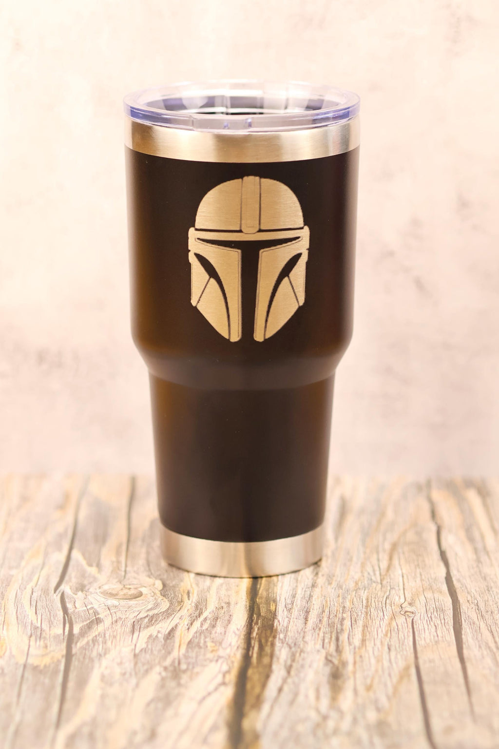 Star wars mandalorian 30oz laser engraved stainless steel tumbler with lid | insulated travel cup | star wars fan gift