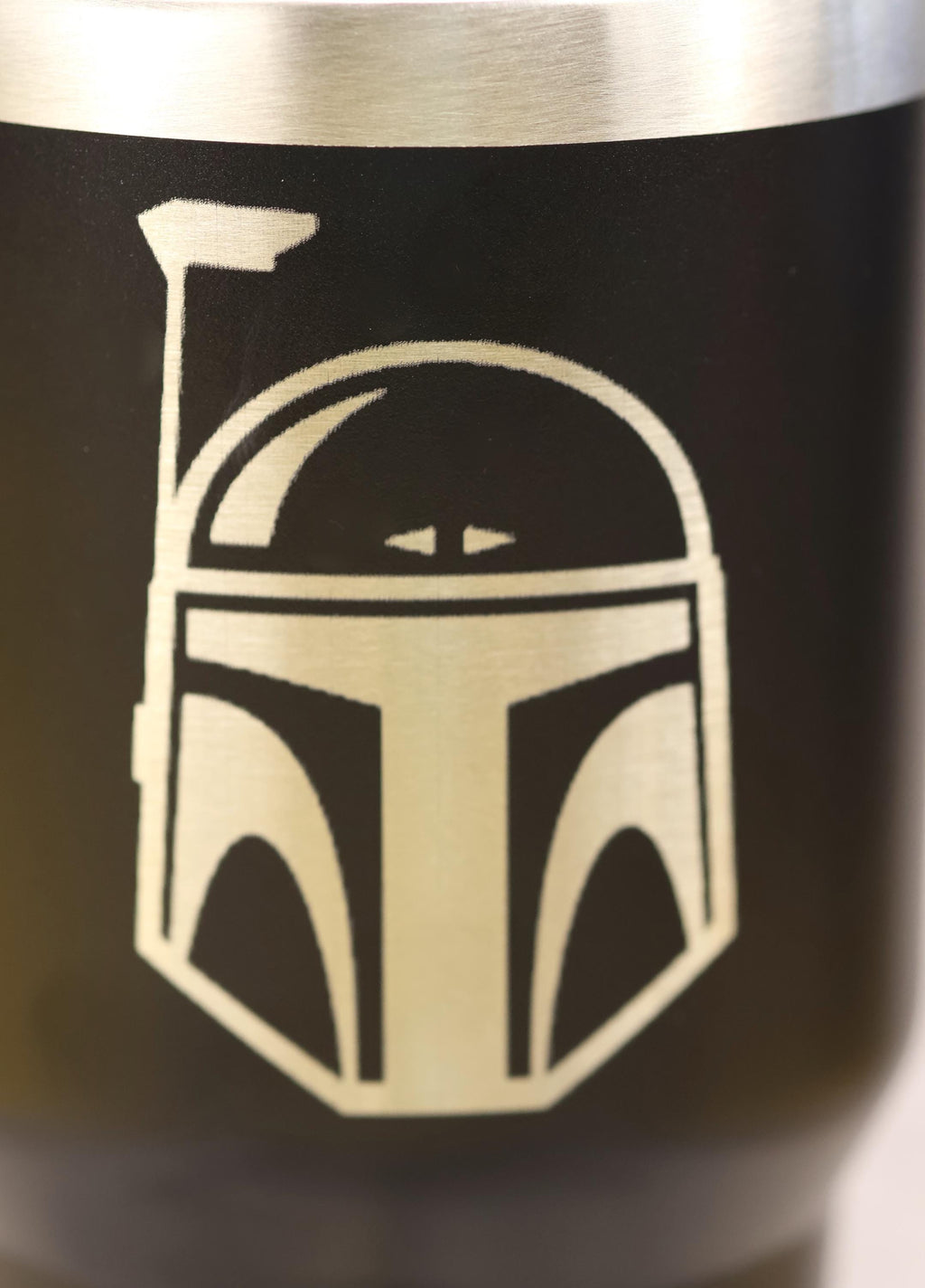 Boba fett tumbler: laser engraved star wars travel cup