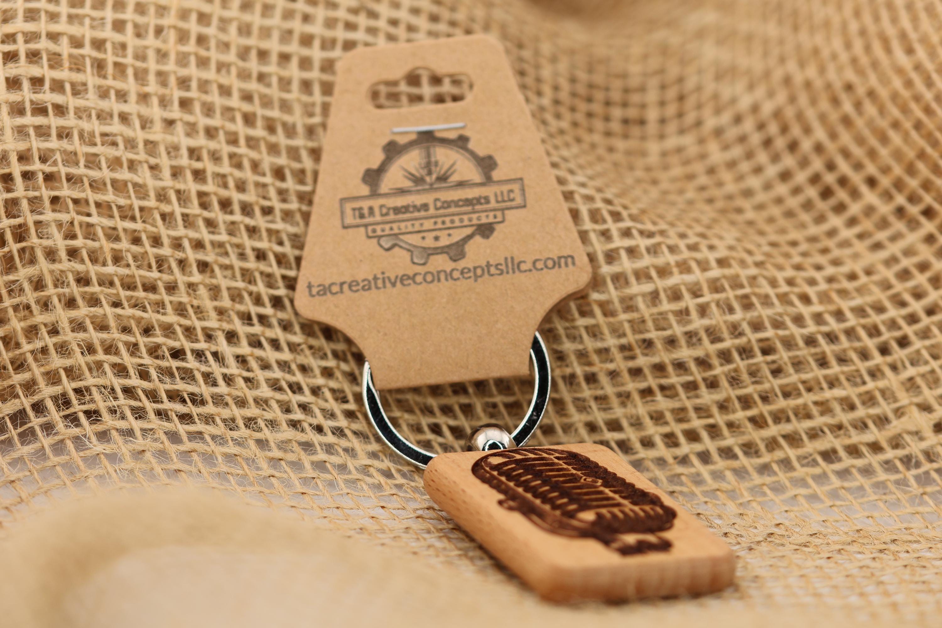 Laser engraved hardwood microphone keychain / bag charm: singer musician gift