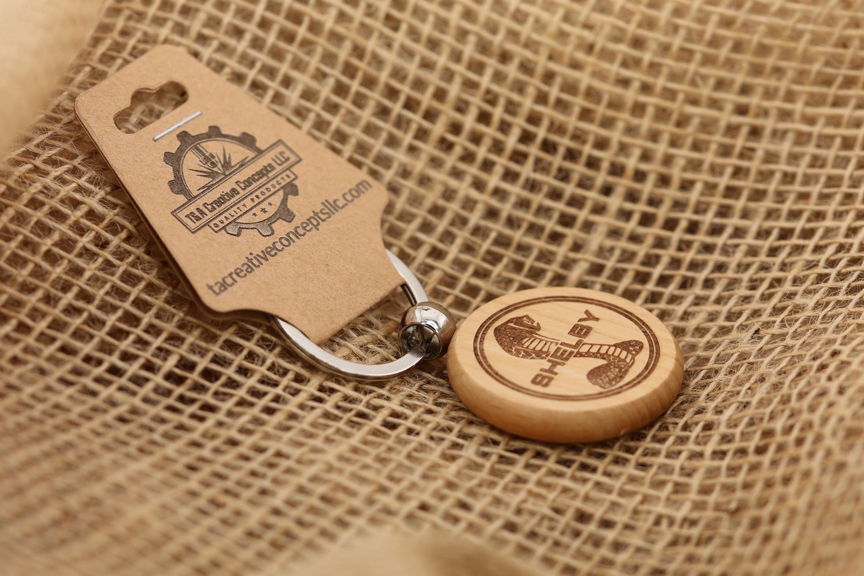 Laser engraved Shelby Cobra keychain / bag charm: hardwood car lover gift