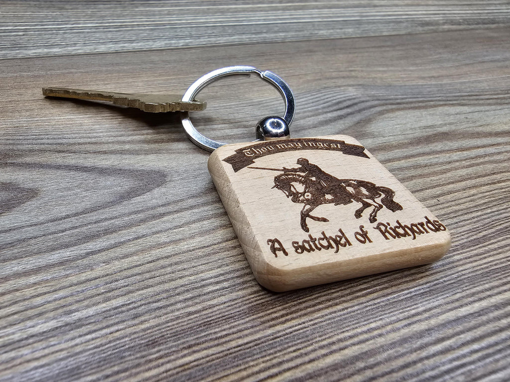 Thou may ingest a satchel of Richards keychain / bag charm: laser engraved hardwood, funny novelty gift