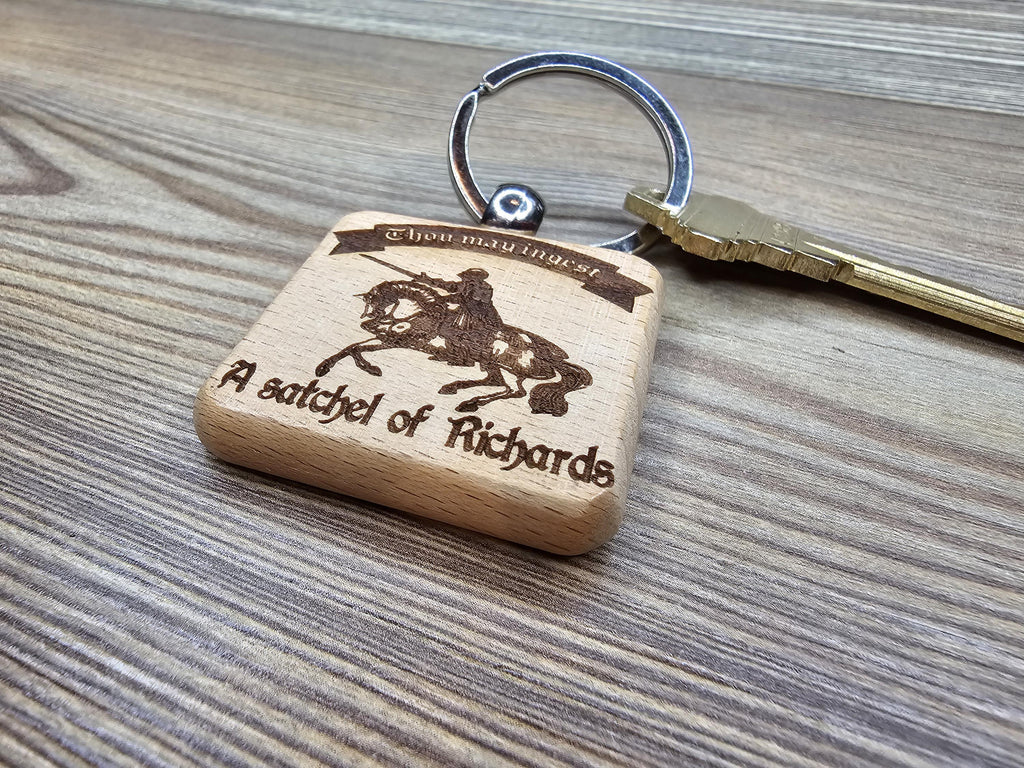 Thou may ingest a satchel of Richards keychain / bag charm: laser engraved hardwood, funny novelty gift
