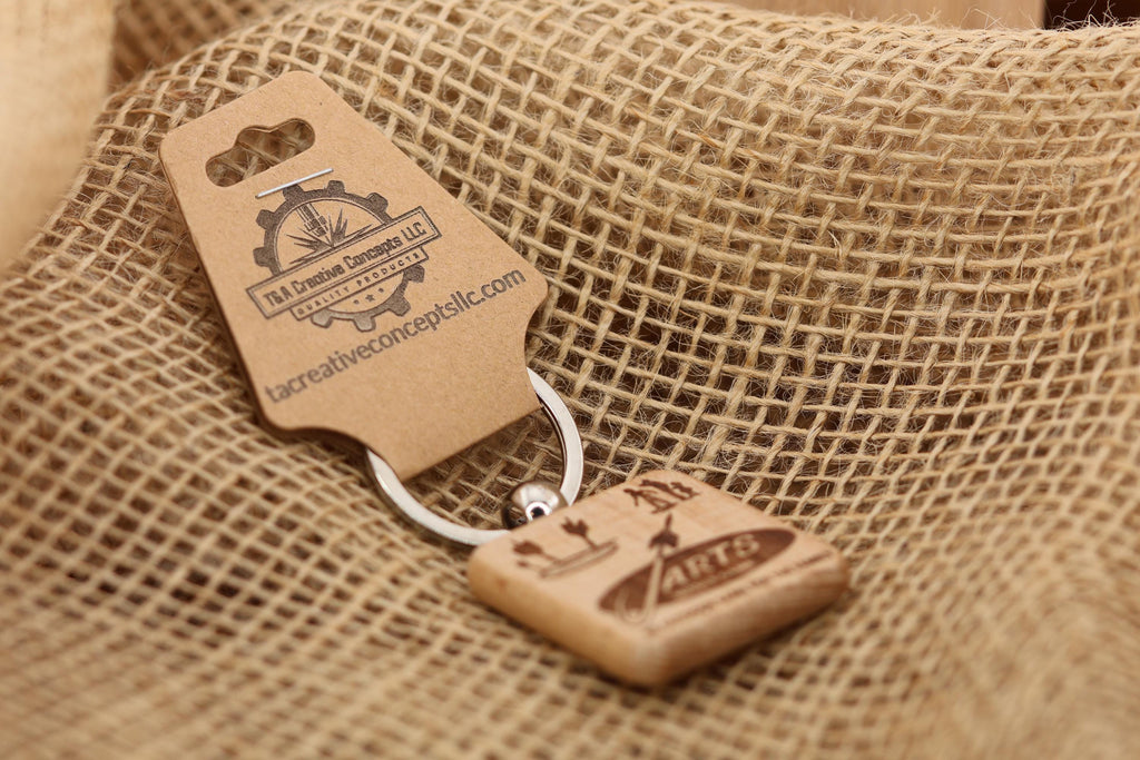 Laser engraved hardwood Jarts keychain / bag charm: retro lawn game gift