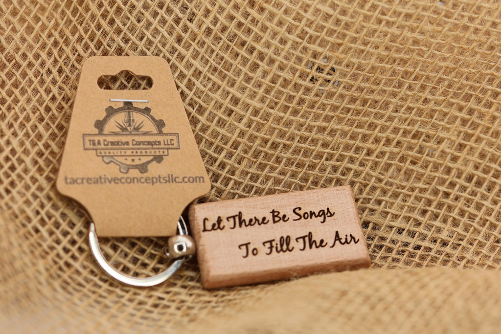 Grateful Dead "Let there be songs to fill the air" keychain / bag charm – double-sided laser engraved with, grateful dead gift