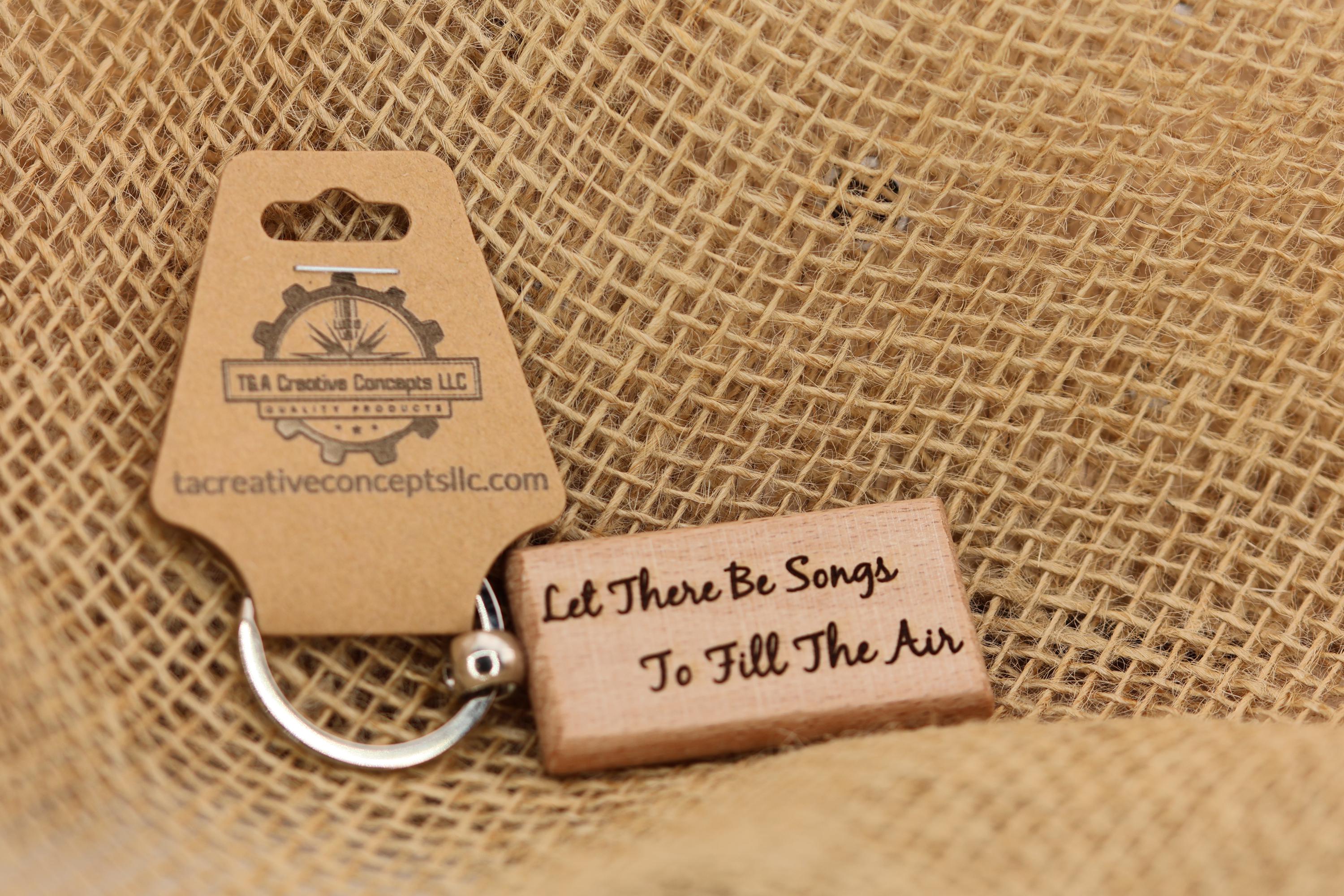 Grateful Dead "Let there be songs to fill the air" keychain / bag charm – double-sided laser engraved with, grateful dead gift