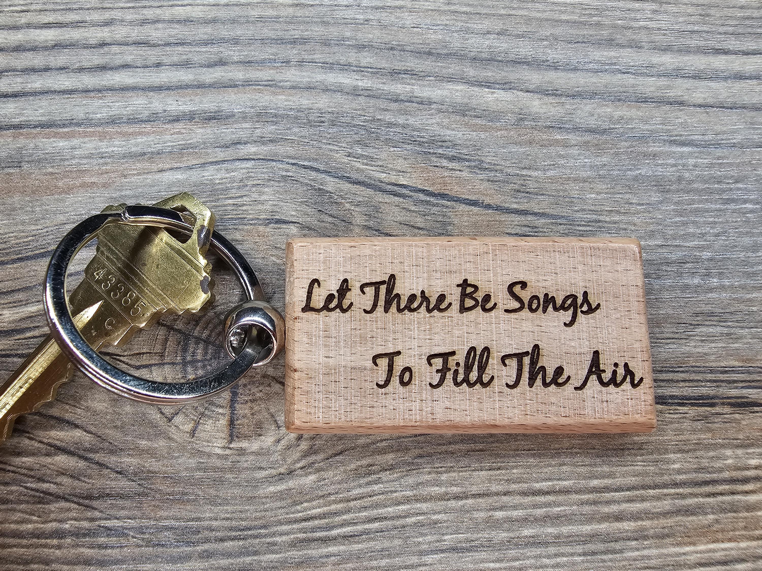 Grateful Dead "Let there be songs to fill the air" keychain / bag charm – double-sided laser engraved with, grateful dead gift