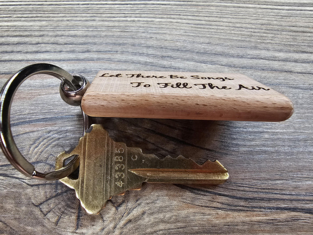 Grateful Dead "Let there be songs to fill the air" keychain / bag charm – double-sided laser engraved with, grateful dead gift