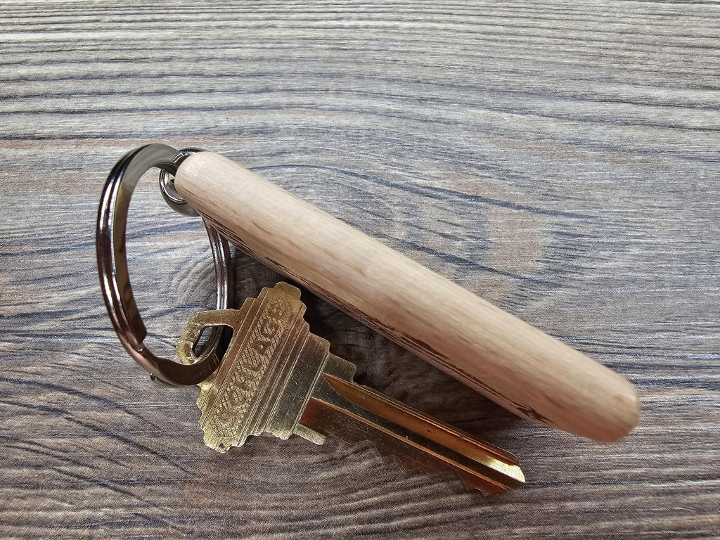 Back to the future keychain / bag charm: laser engraved wood, double-sided Mcfly design