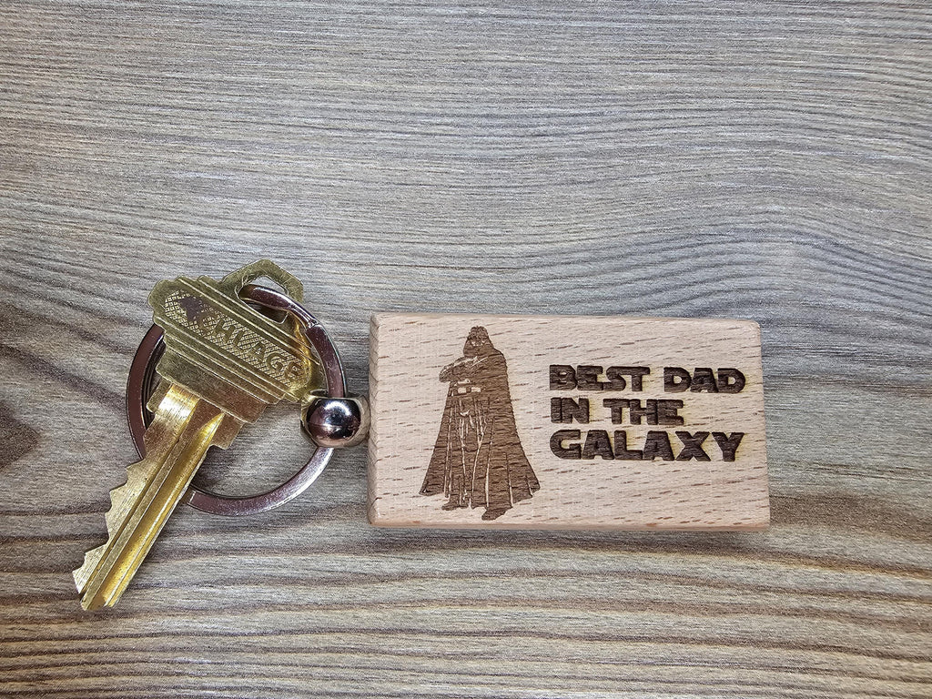 Darth Vader keychain / bag charm - laser engraved hardwood, star wars dad gift