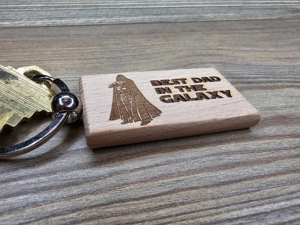 Darth Vader keychain / bag charm - laser engraved hardwood, star wars dad gift