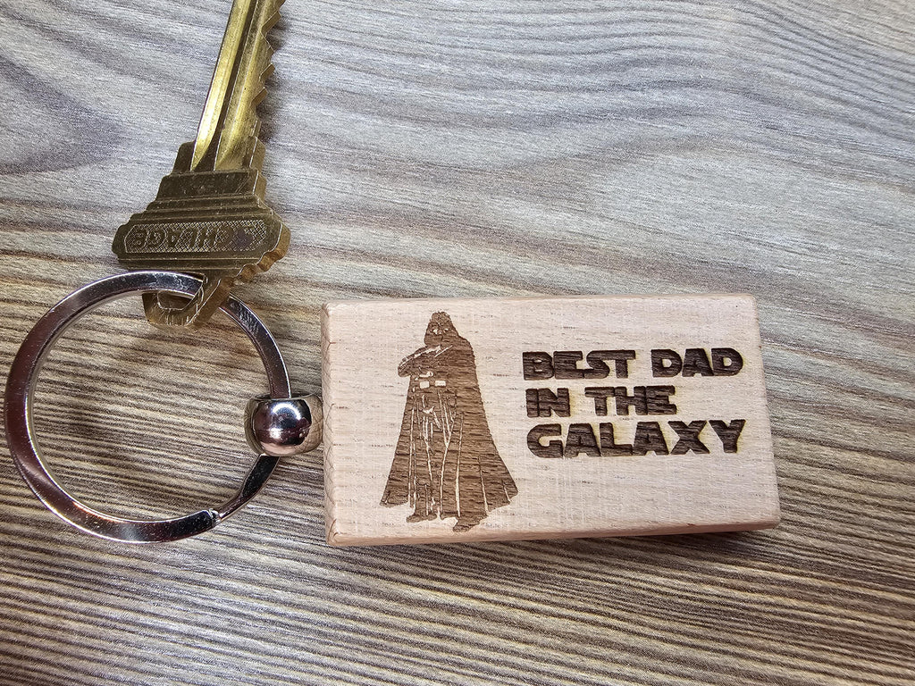 Darth Vader keychain / bag charm - laser engraved hardwood, star wars dad gift