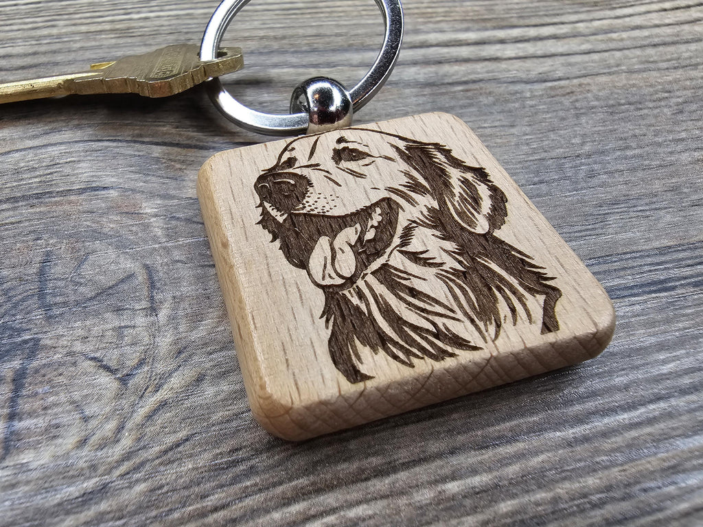 Laser engraved Golden Retriever keychain / bag charm:dog lover gift