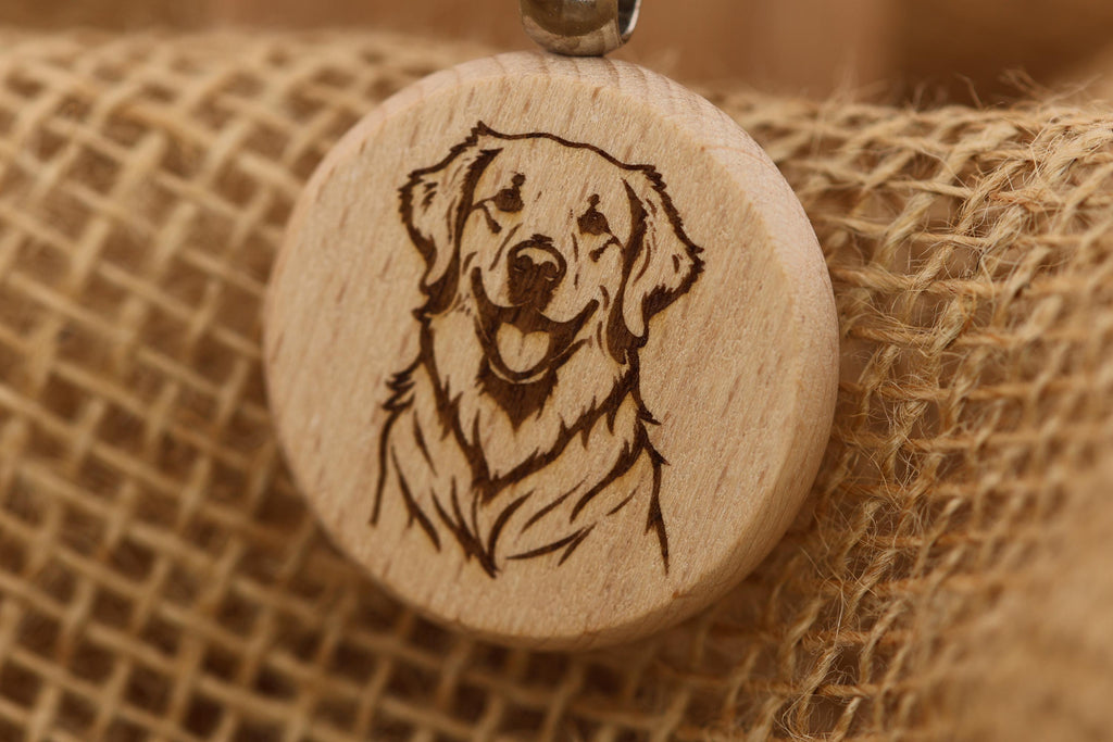Laser engraved Golden Retriever keychain / bag charm: dog lover gift