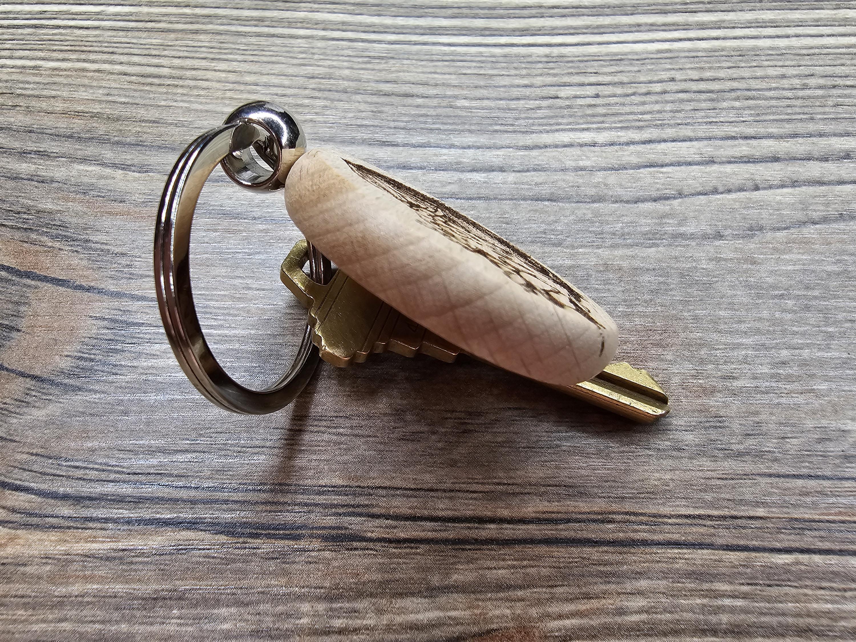Laser engraved Largemouth Bass keychain / bag charm: hardwood fisherman gift