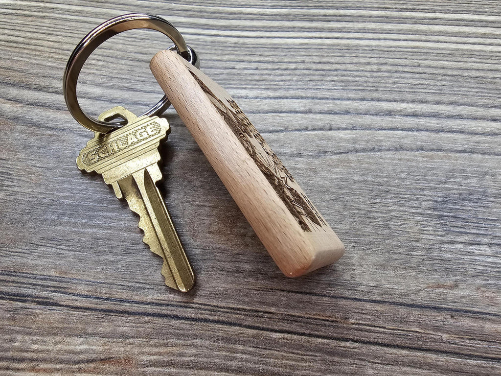 Rock'em sock'em robots keychain / bag charm: laser engraved hardwood, retro toy gift