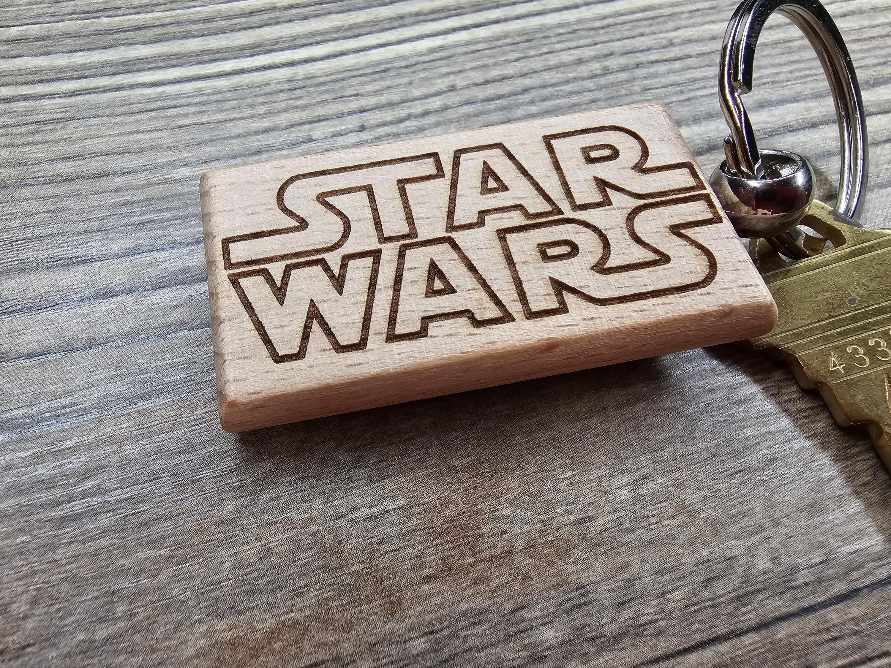 Laser engraved hardwood Star Wars keychain / bag charm: sci-fi movie gift