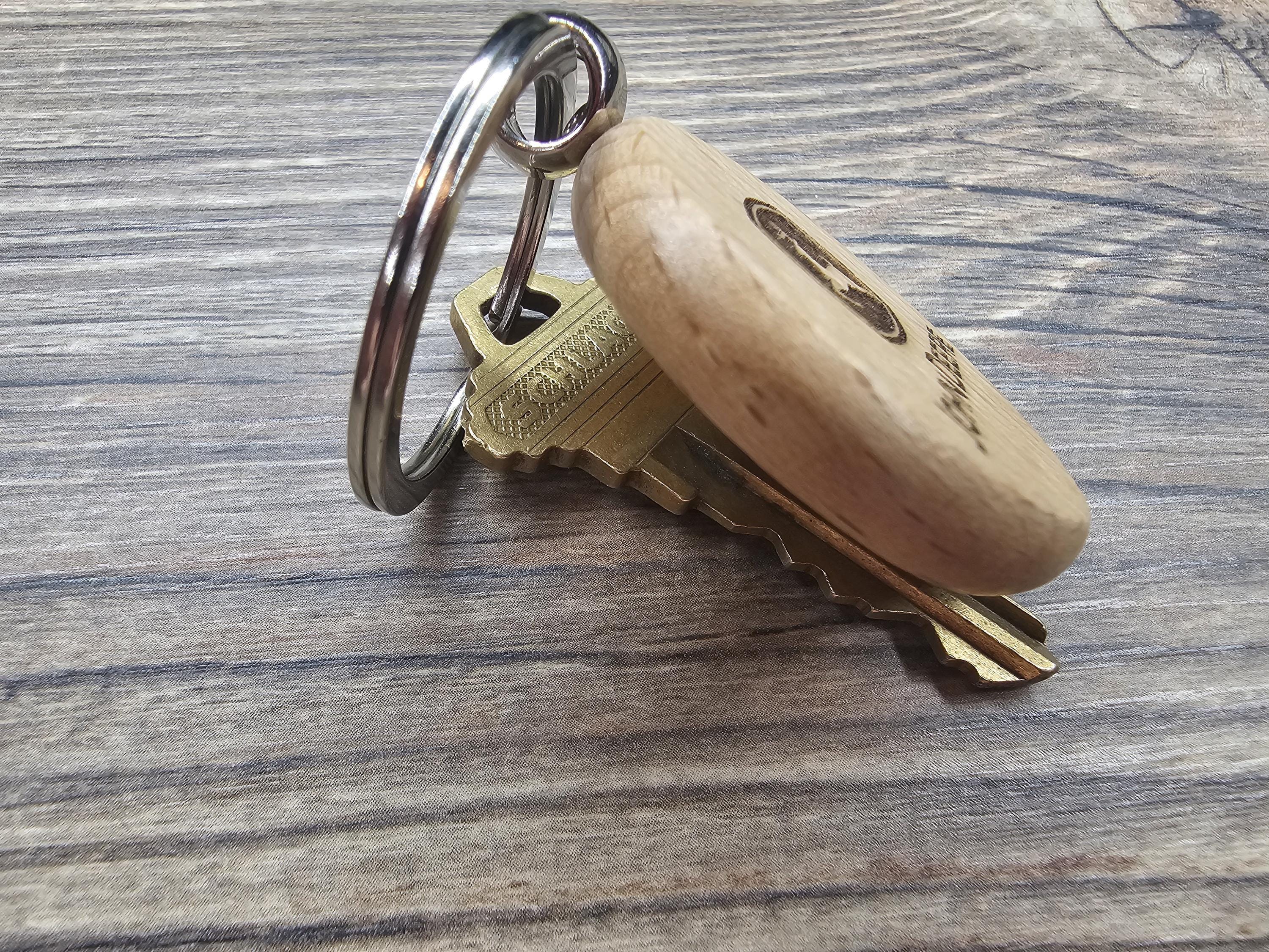 John Deere keychain - bag charm: laser engraved hardwood tractor keyring