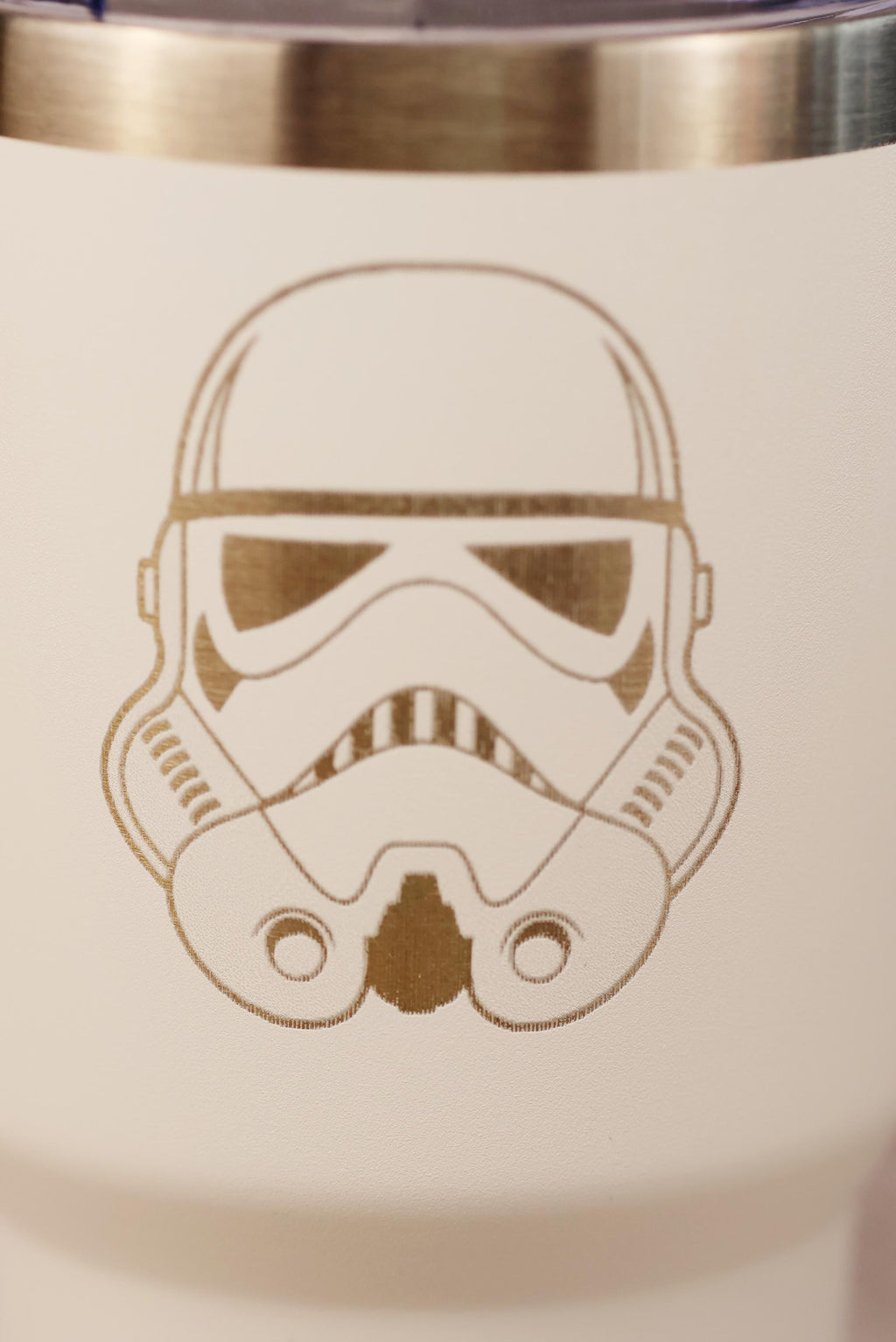 Laser engraved stormtrooper tumbler: 30oz insulated star wars travel cup