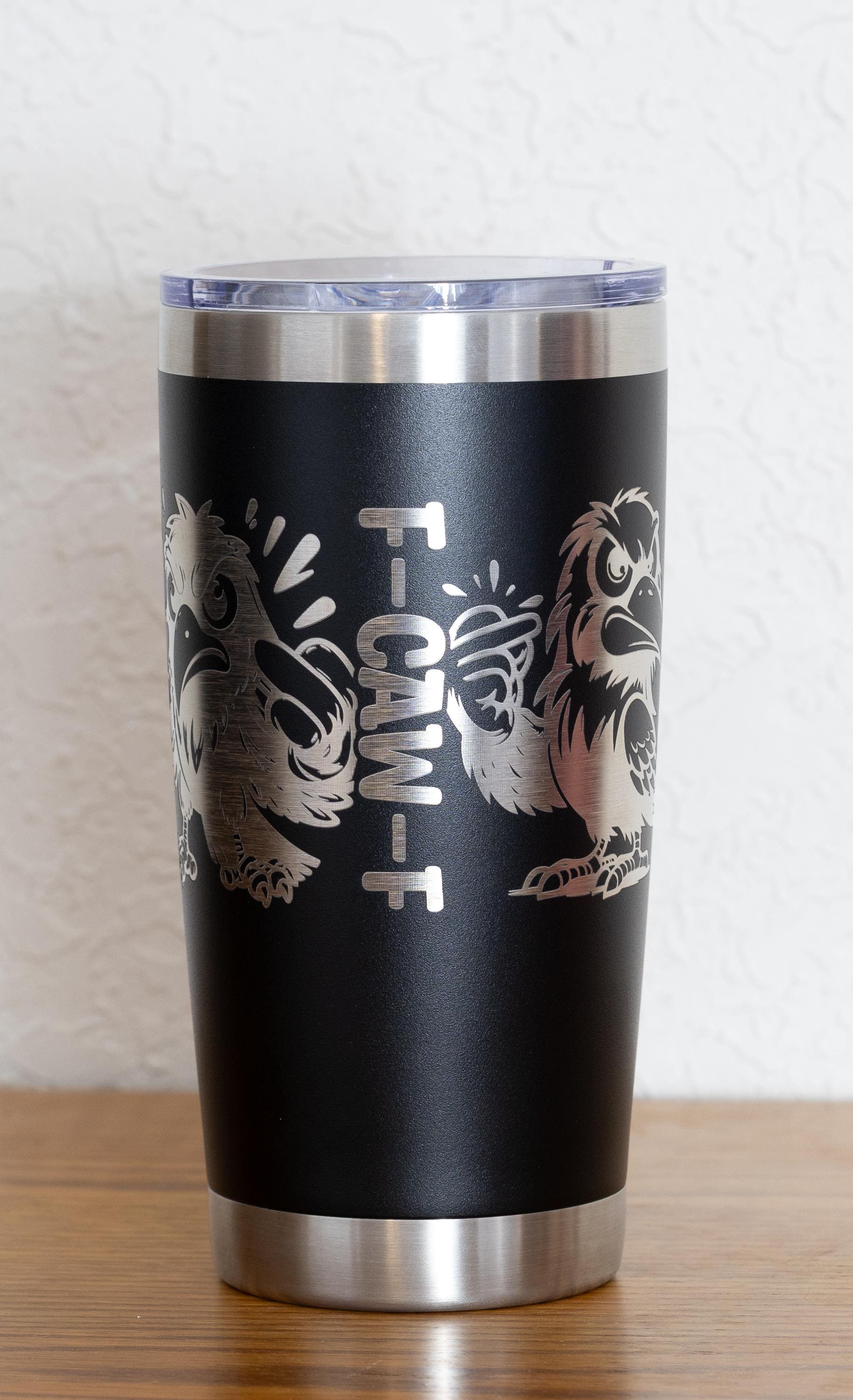 20oz “F CAW F” Stainless Steel Tumbler – Laser Engraved Funny Quote – Yeti or Unbranded