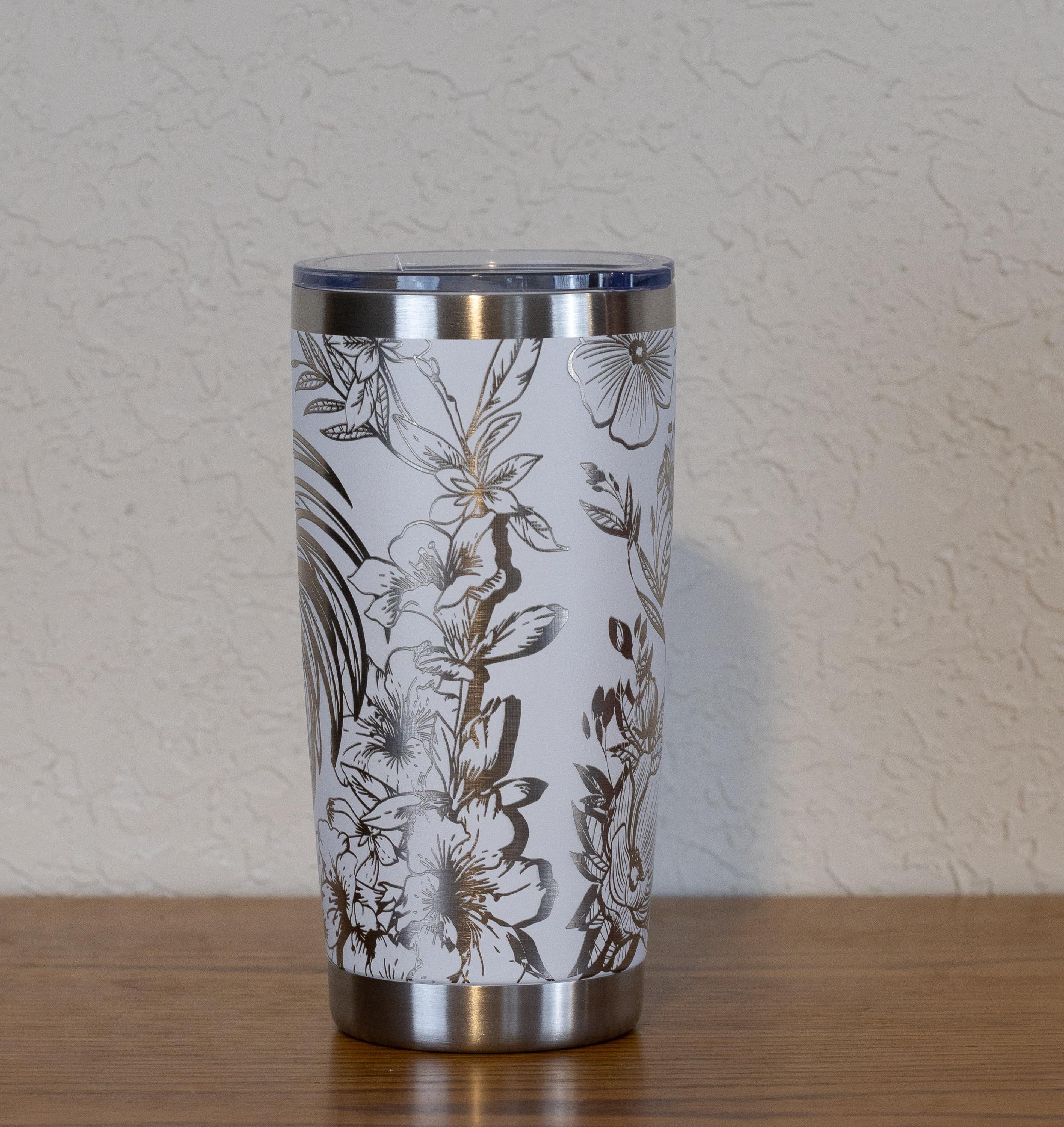 20oz Rooster Stainless Steel Tumbler – Laser Engraved Farm Animal Design – Yeti or Unbranded
