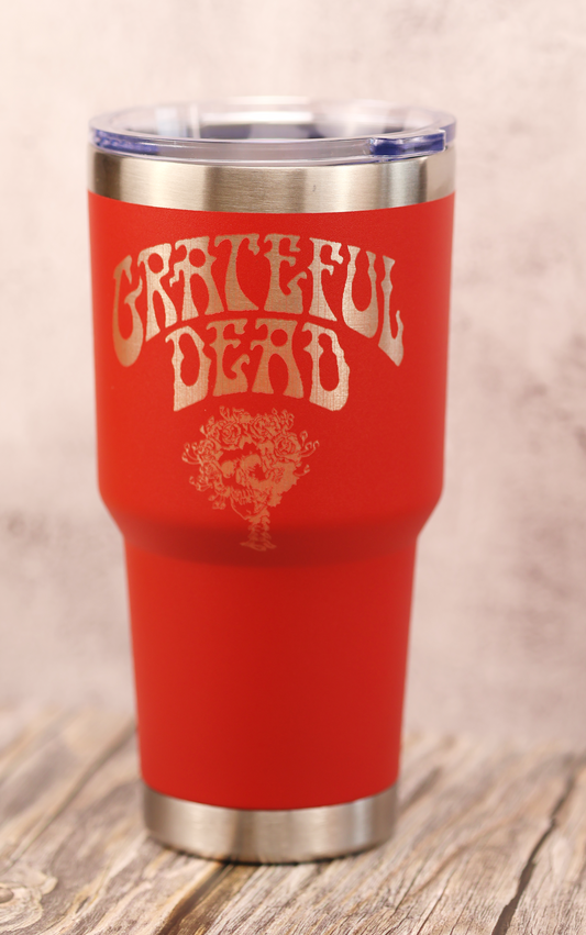 30 oz Grateful Dead Tumbler – Stainless Steel Double Insulated Travel Cup, Laser Engraved Deadhead Gift with Lid