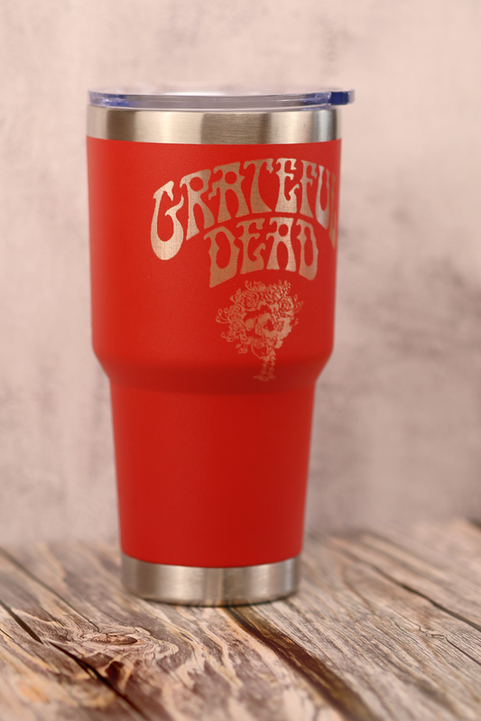 30 oz Grateful Dead Tumbler – Stainless Steel Double Insulated Travel Cup, Laser Engraved Deadhead Gift with Lid